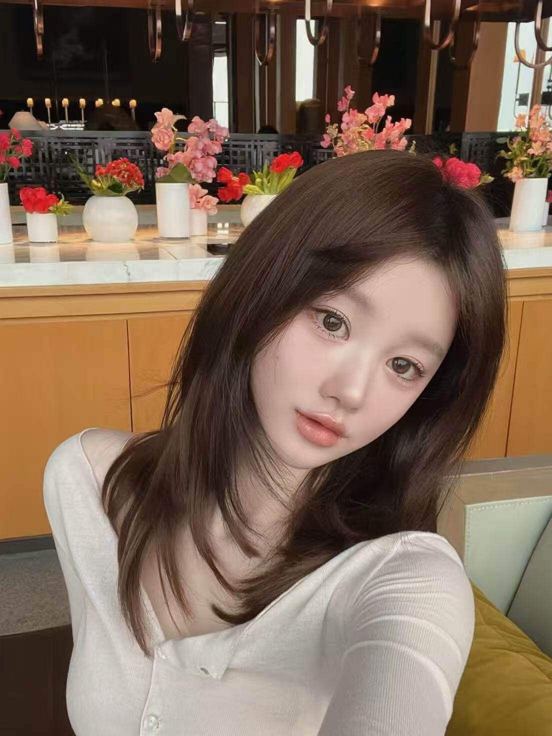 唯俏真人发丝全头套假发 层次感偏分锁骨发设计 随意分缝自然逼真