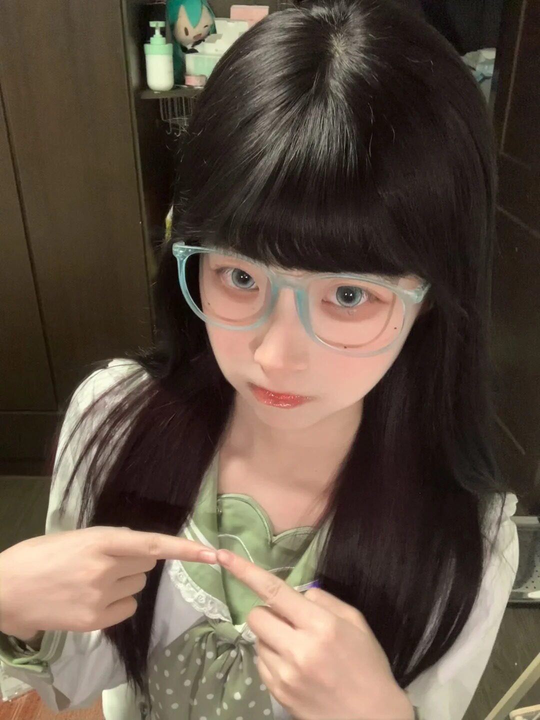 真我黑长直漫画齐刘海假发套 全真发整顶设计 自然隐形无痕贴合 长发飘逸顺滑