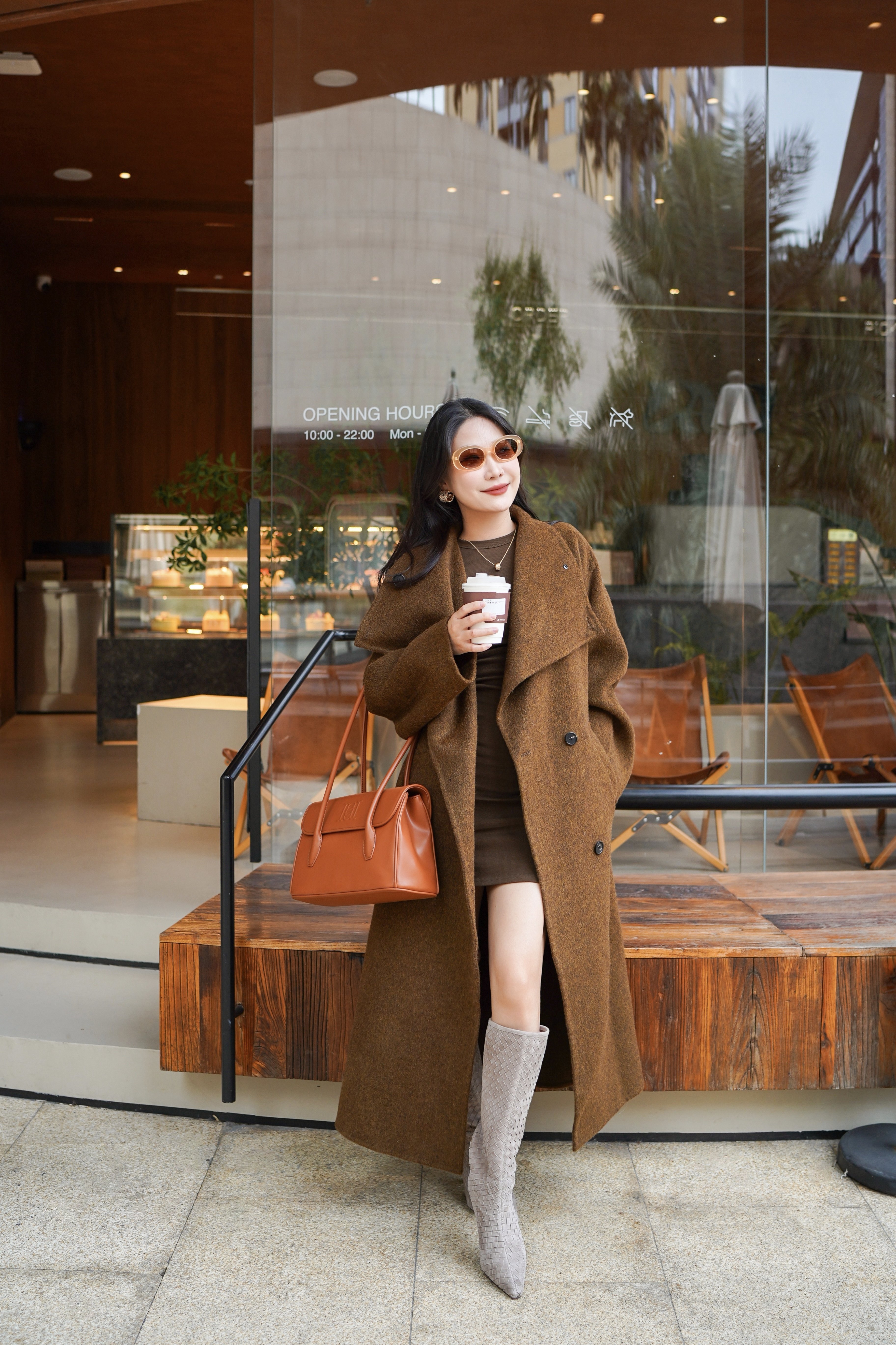 Le' Murmure冬季时尚羊反绒长筒靴堆堆设计慵懒随性 高跟拉长腿部比例