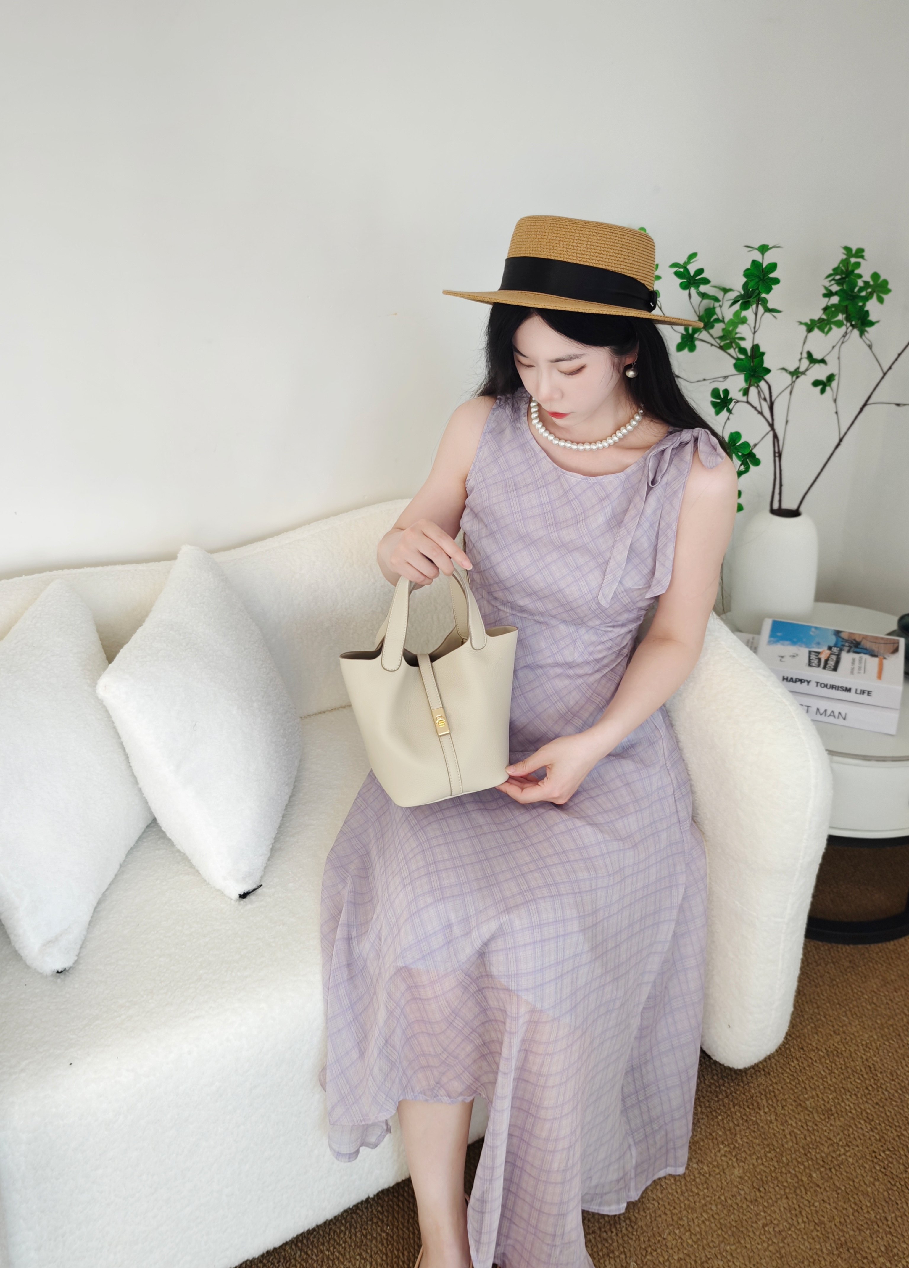 母亲节礼物优选！百丽真皮菜篮子妈妈包 红色喜庆大气 手提水桶包型大容量实用