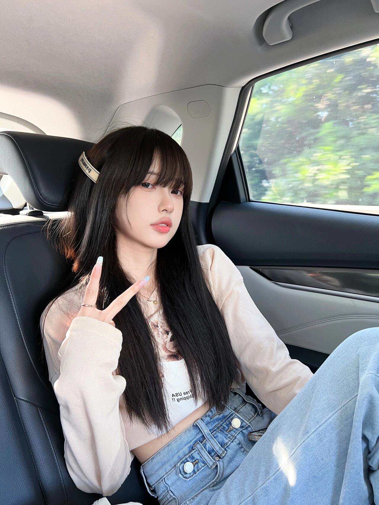 真我黑长直漫画齐刘海假发套 全真发整顶设计 自然隐形无痕贴合 长发飘逸顺滑