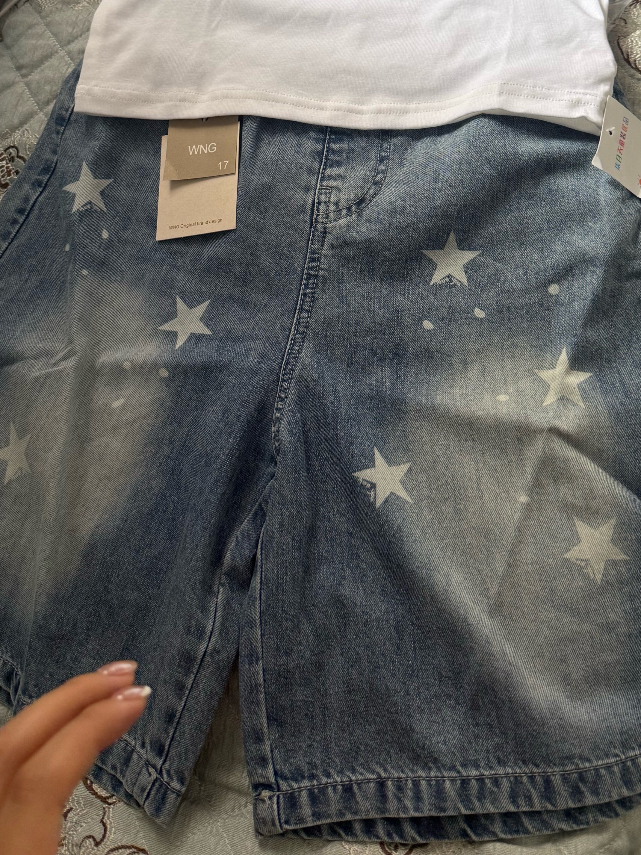 Customer photo for Denim Capri Pants, 140cm