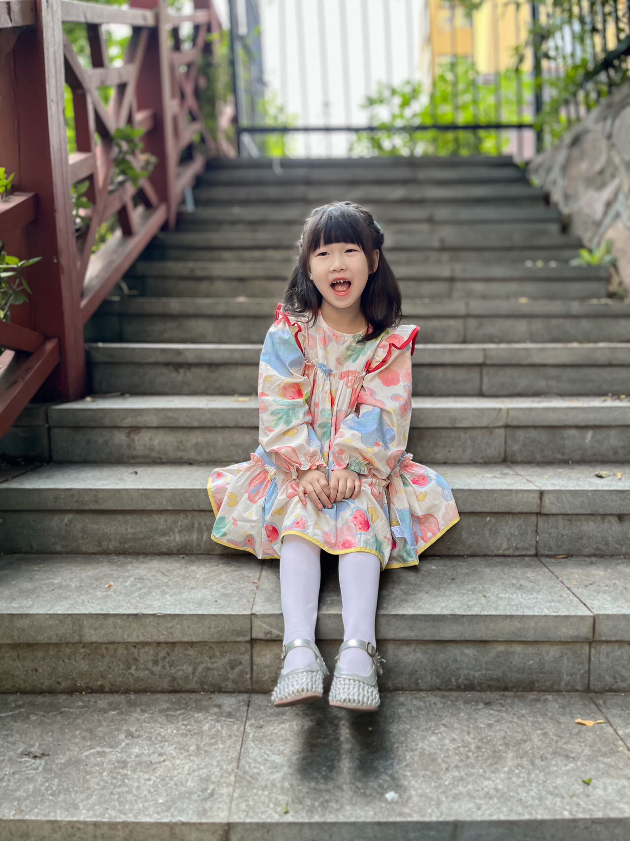 Customer photo for Blue-Pink Floral, 130cm