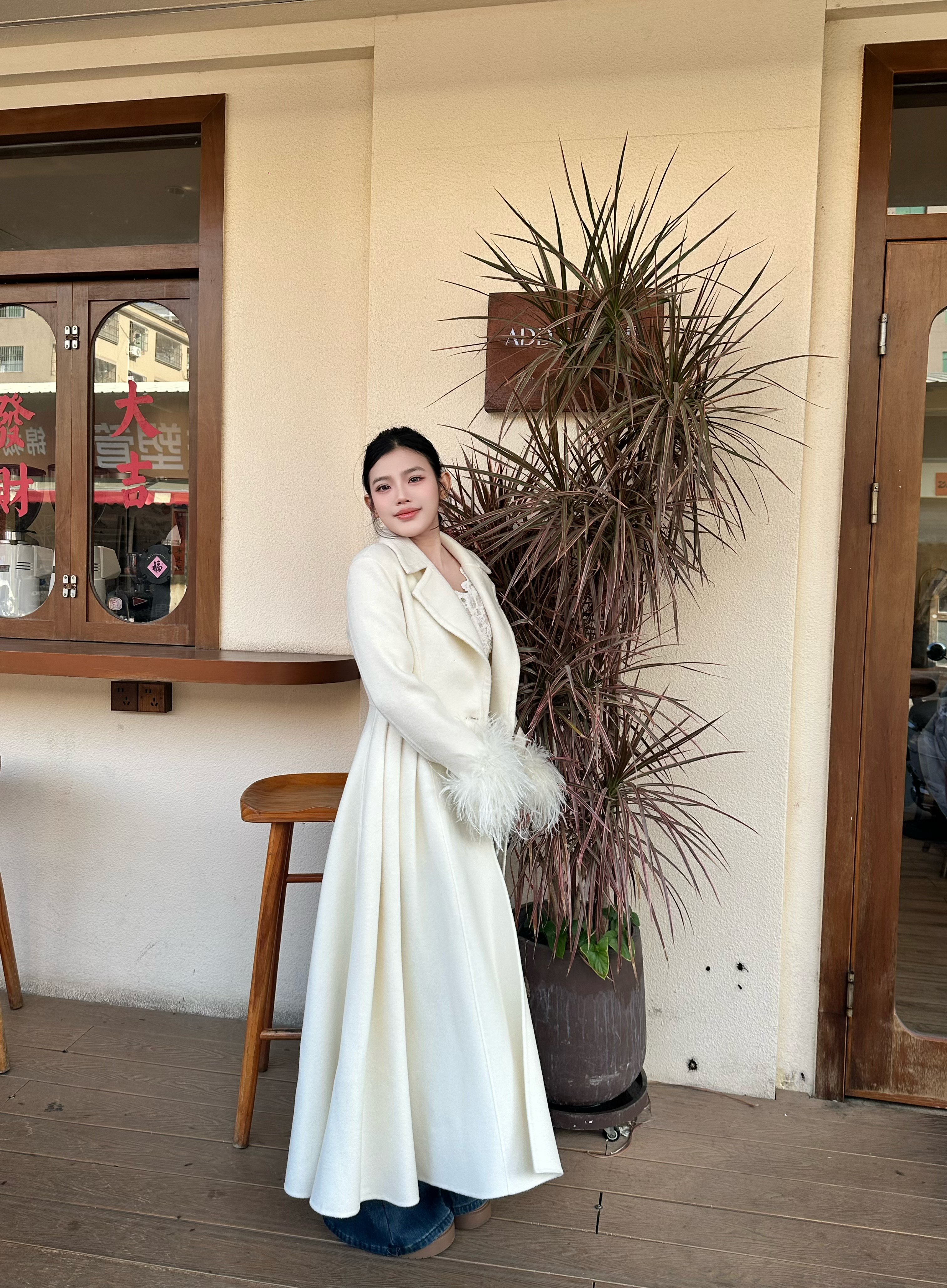 徐如蓝同款Maison Wester冬季千金风大衣，毛呢双面呢H型廓形不挑身材