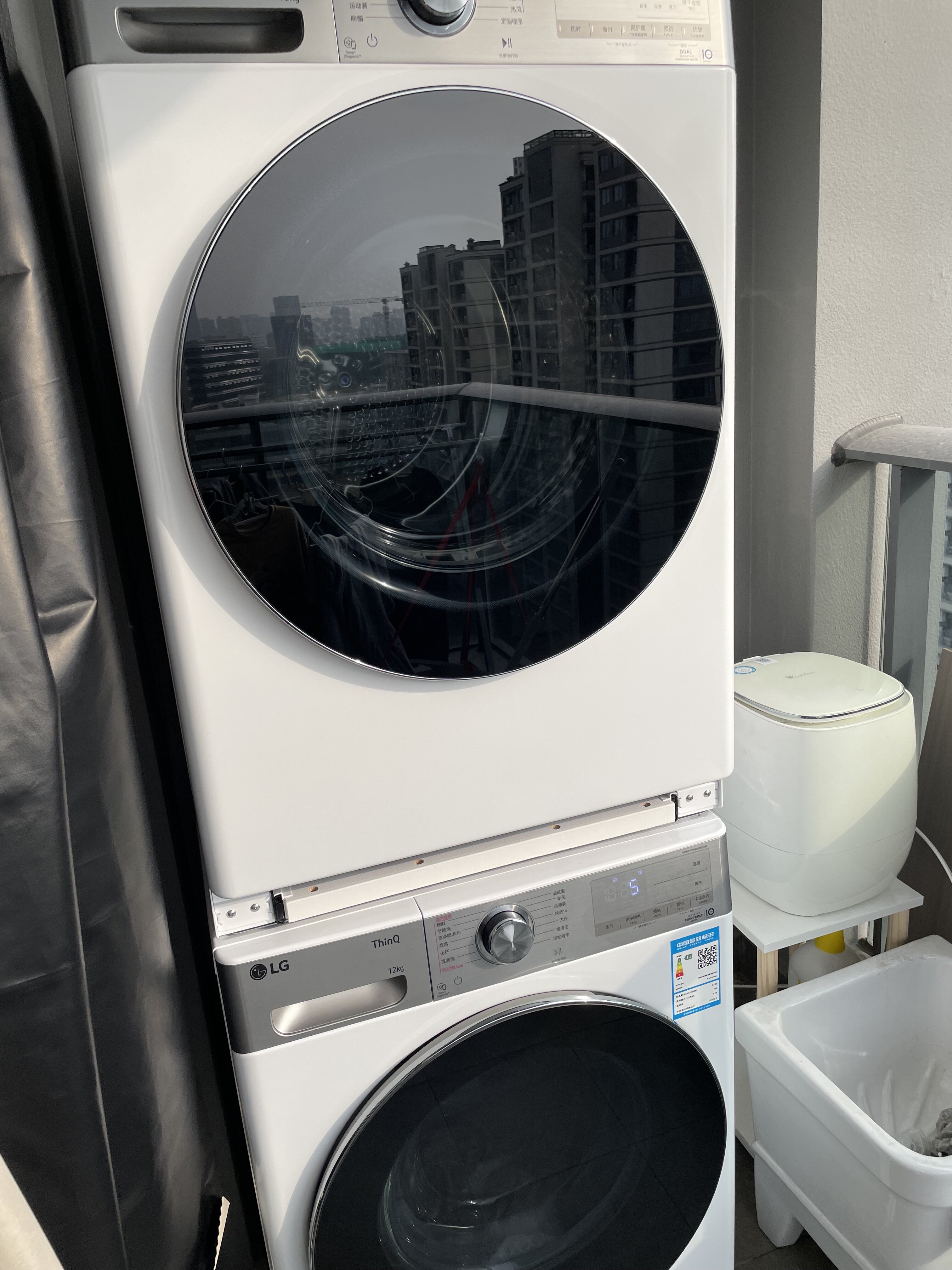 换新补贴】LG小旋风洗烘套装12kg洗衣+10kg双变频热泵进口烘干评价- 淘宝网