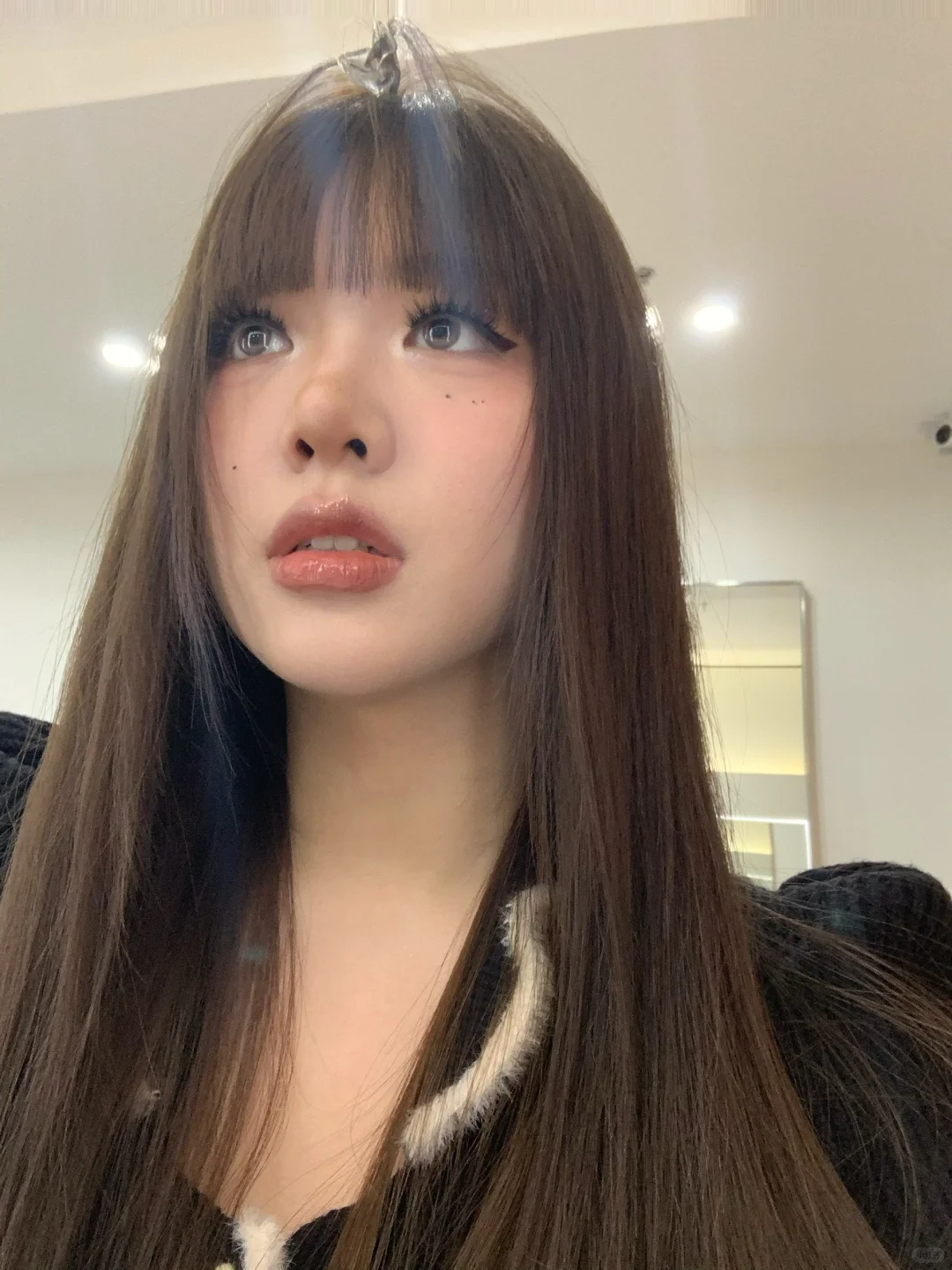 真我黑长直漫画齐刘海假发套 全真发整顶设计 自然隐形无痕贴合 长发飘逸顺滑