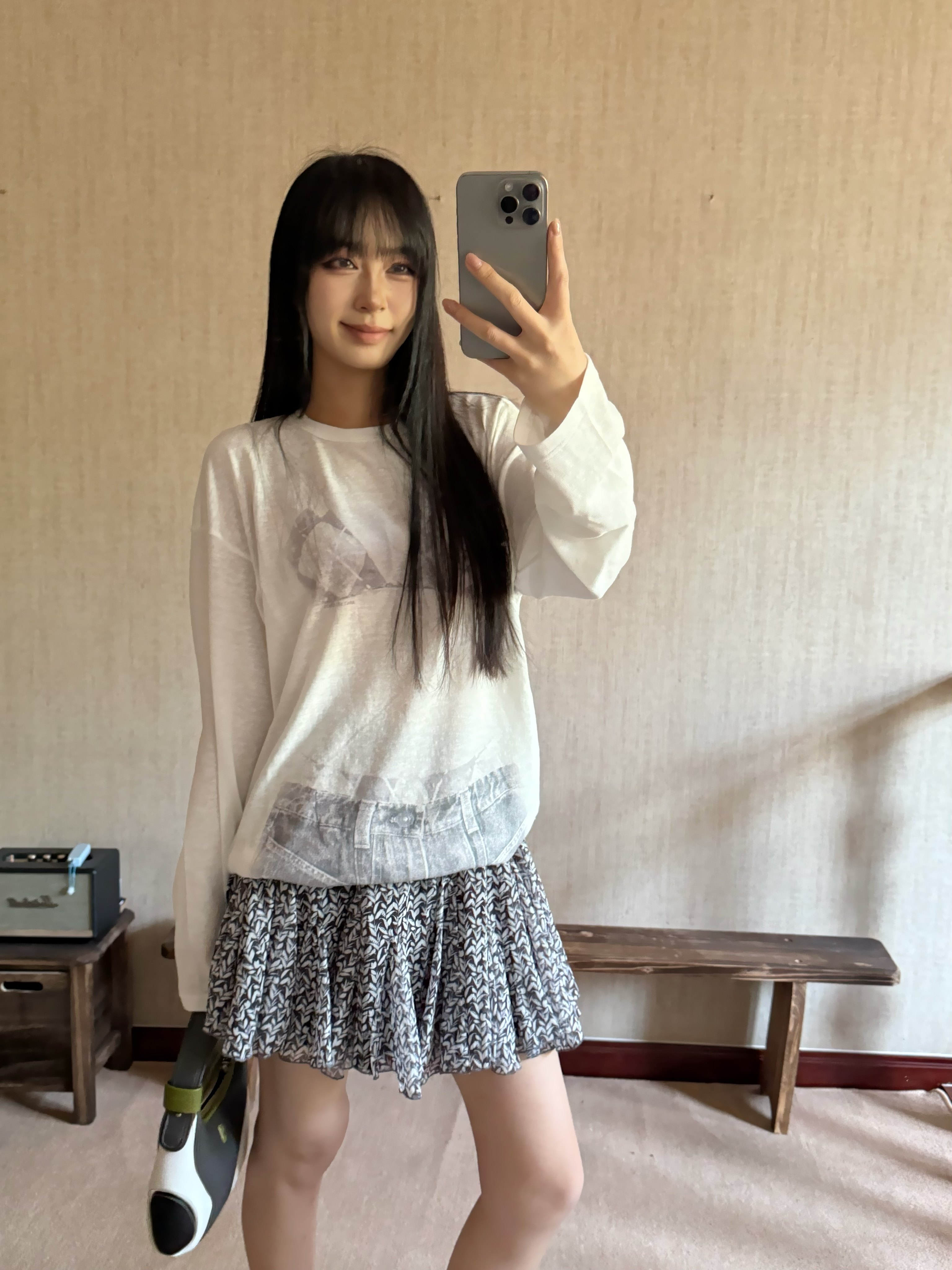 ELLE夏季法式碎花伞裙A字版型遮肉显瘦 碎花图案清新浪漫小众设计别致不撞款