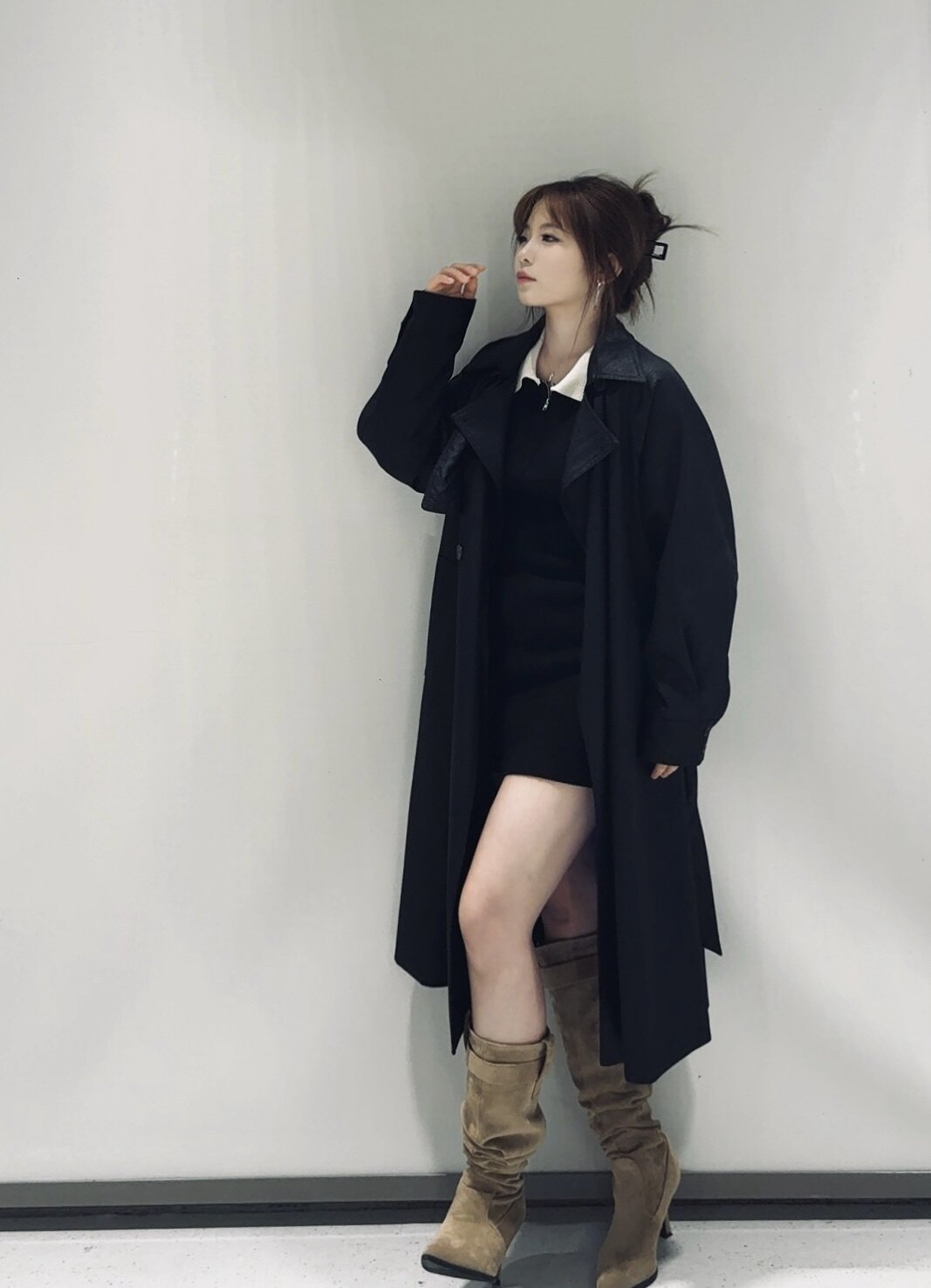 骄屿女鞋真皮尖头细跟显瘦长靴：堆堆褶皱的又甜又飒美学