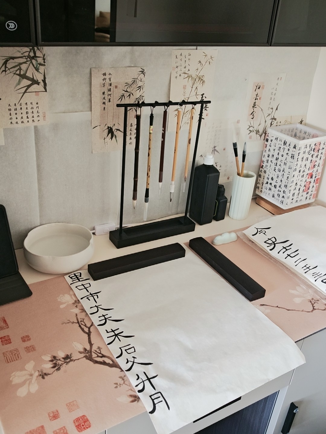 天一堂黑梓木镇尺实木双支书法练字压纸镇尺30cm 38cm中国风文房四宝配件