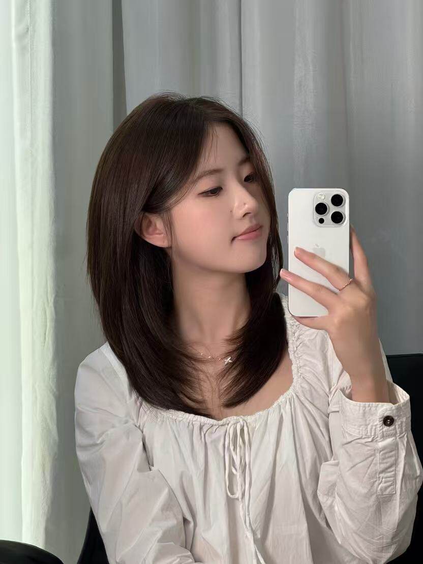 唯俏真人发丝全头套假发 层次感偏分锁骨发设计 随意分缝自然逼真