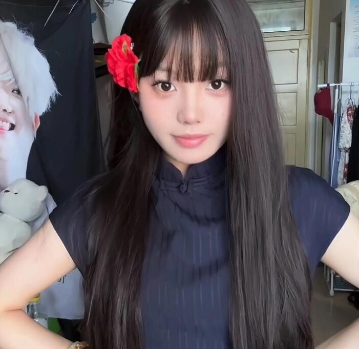 真我黑长直漫画齐刘海假发套 全真发整顶设计 自然隐形无痕贴合 长发飘逸顺滑