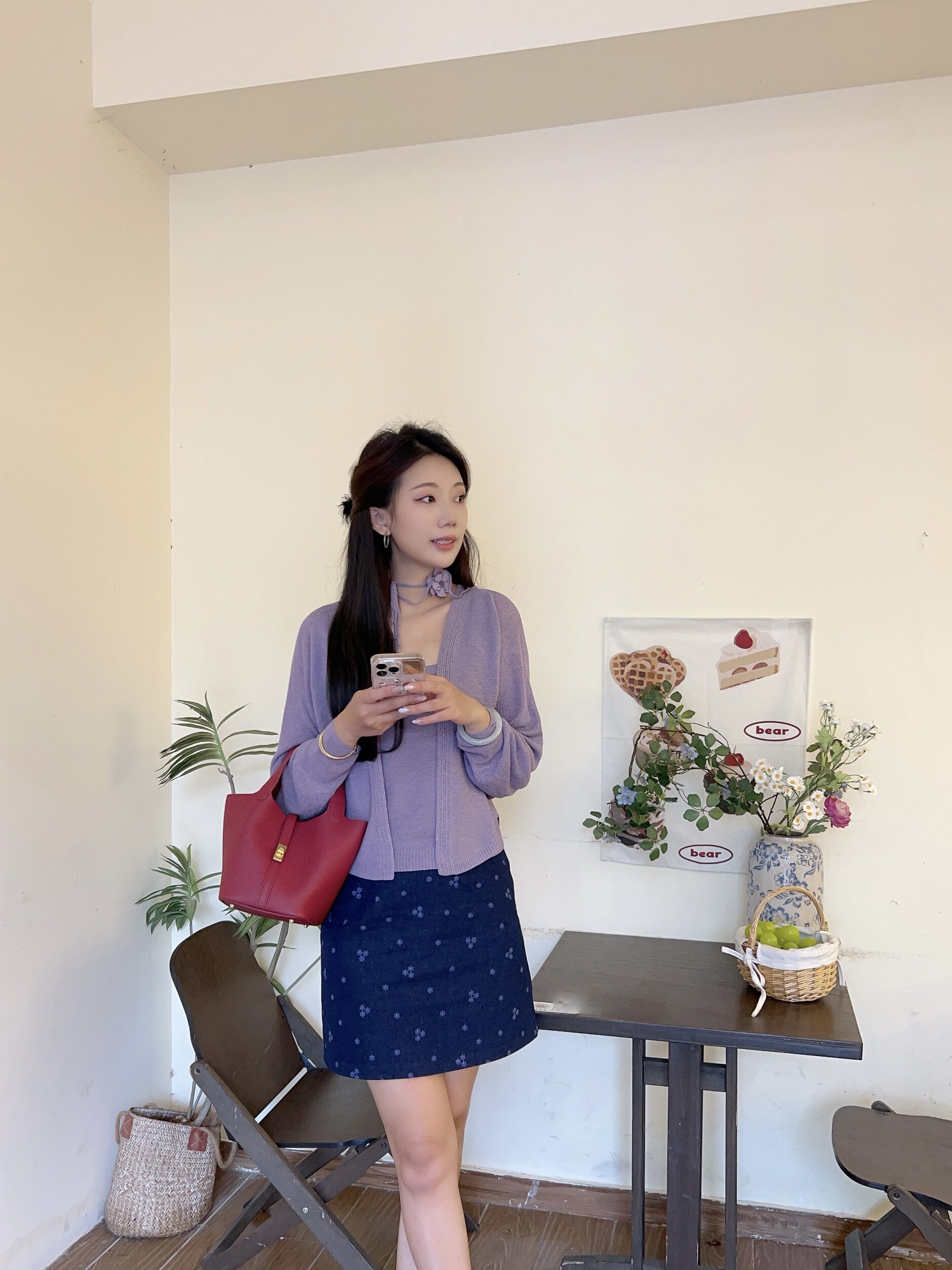 母亲节礼物优选！百丽真皮菜篮子妈妈包 红色喜庆大气 手提水桶包型大容量实用