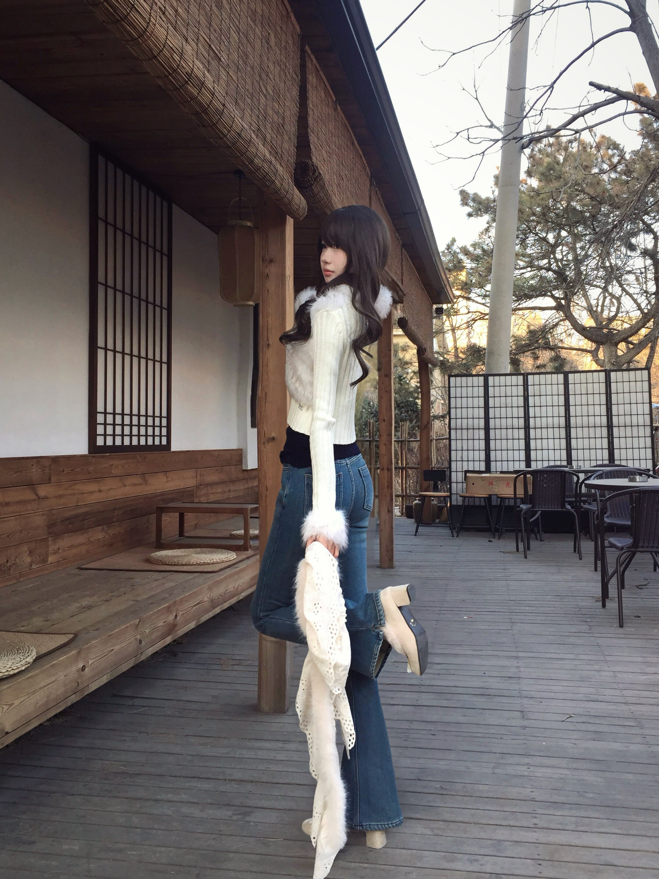 ABWLR秋冬复古微喇牛仔裤:高腰马蹄的显腿长神裤