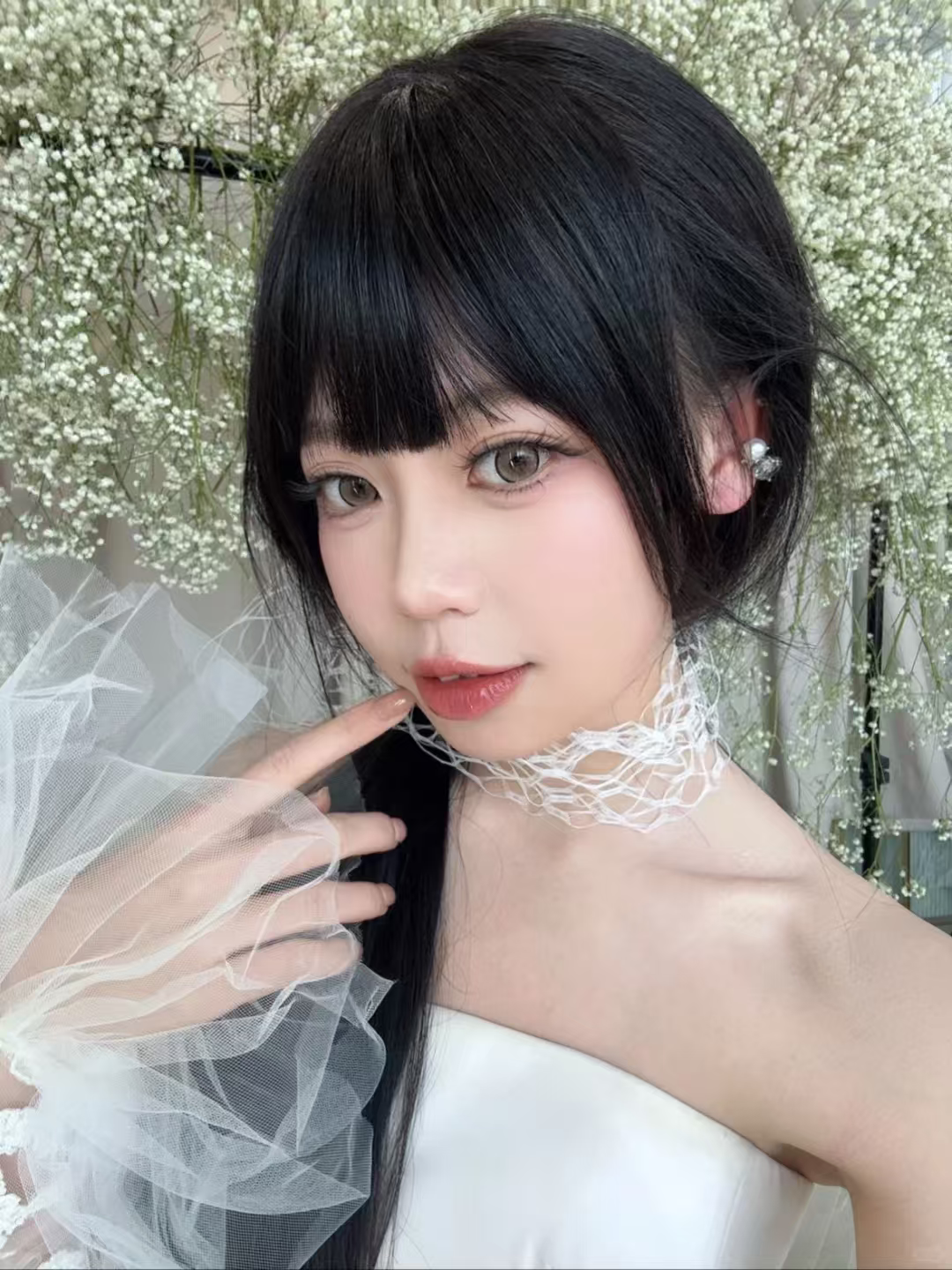 真我黑长直漫画齐刘海假发套 全真发整顶设计 自然隐形无痕贴合 长发飘逸顺滑