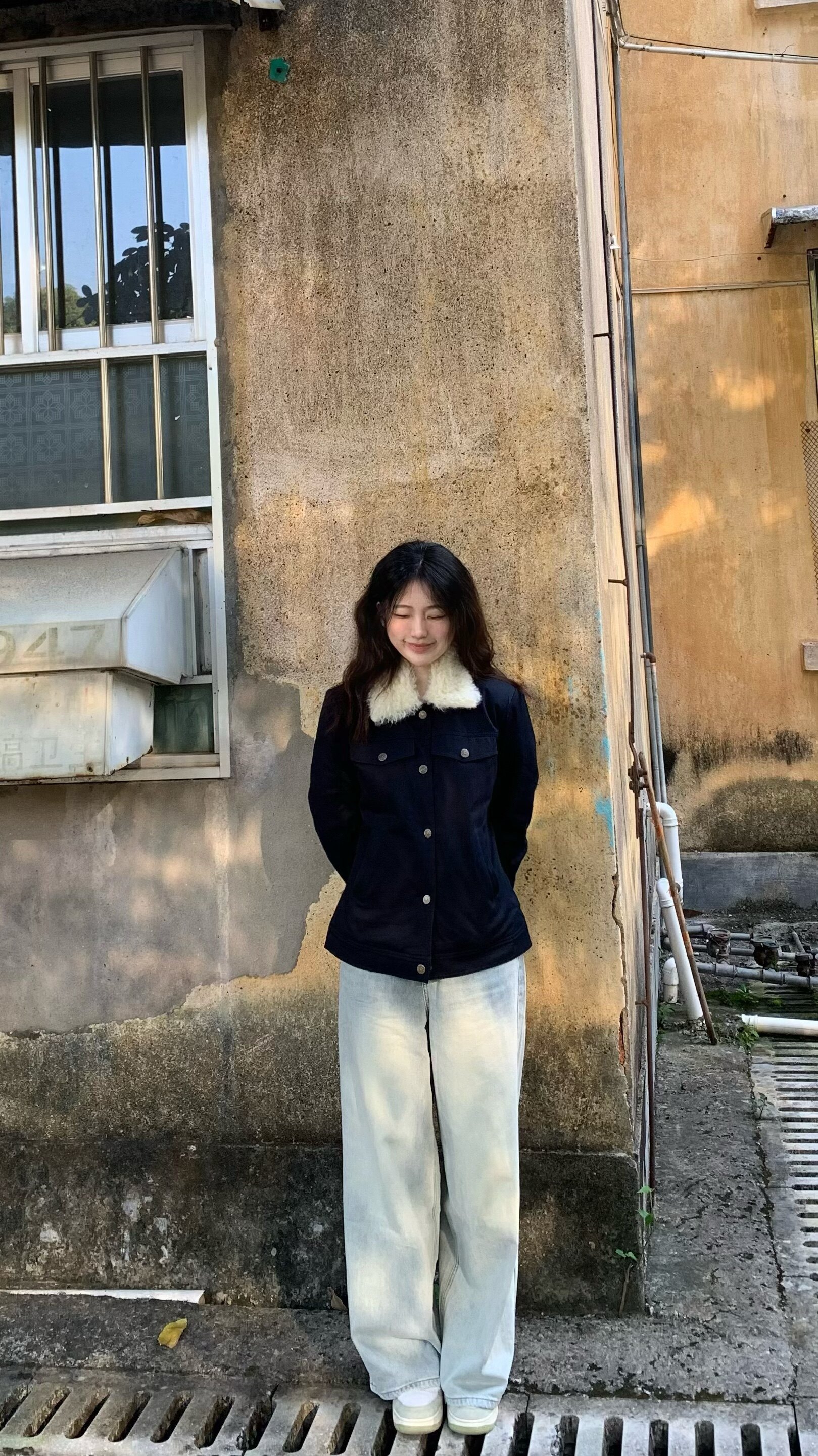 KENABSTUDIO春夏复古直筒牛仔裤 美式宽松拖地设计 阔腿裤型遮肉显瘦