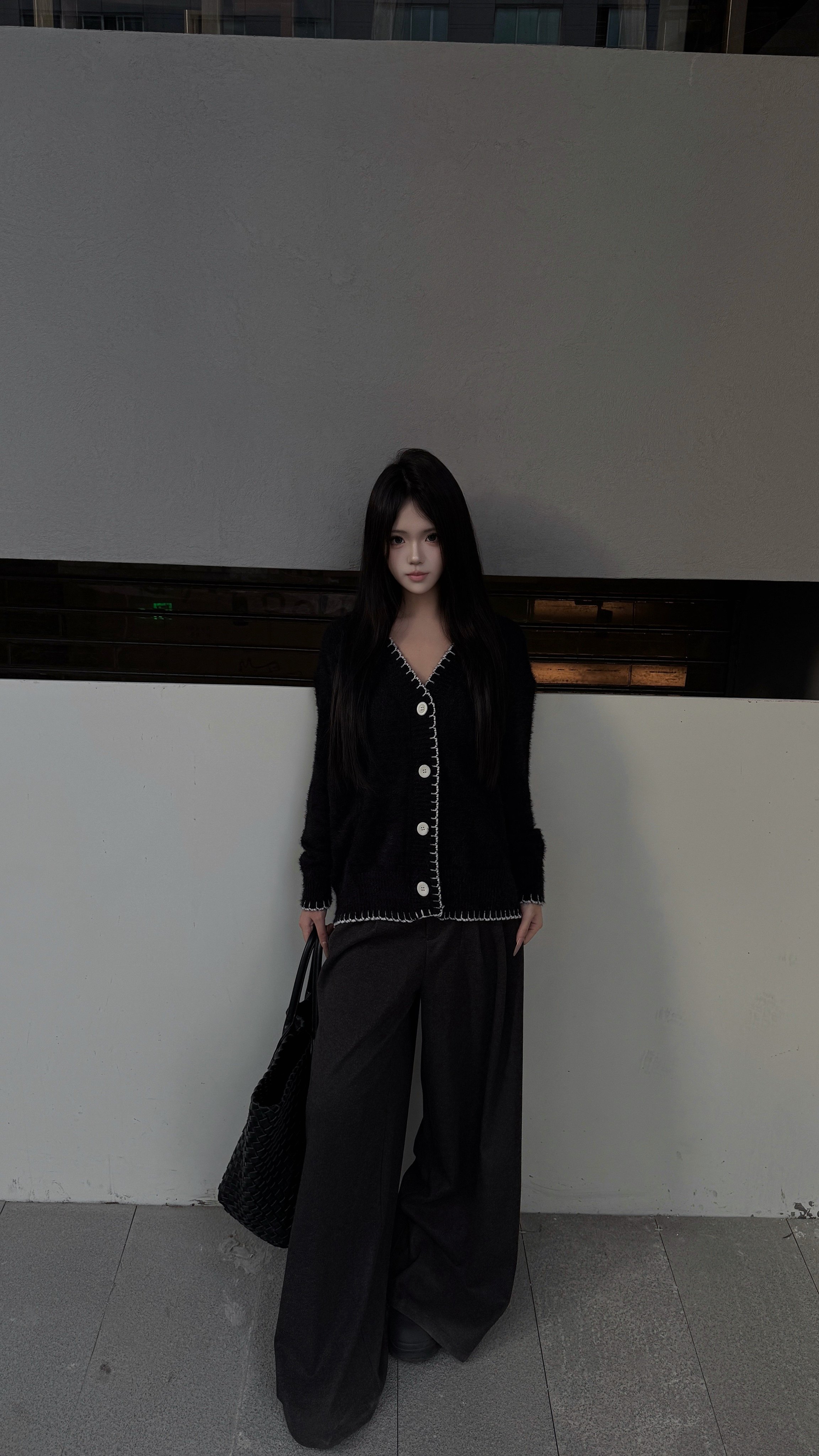 KENABSTUDIO春夏灰色阔腿西装裤 宽松垂感面料舒适有型