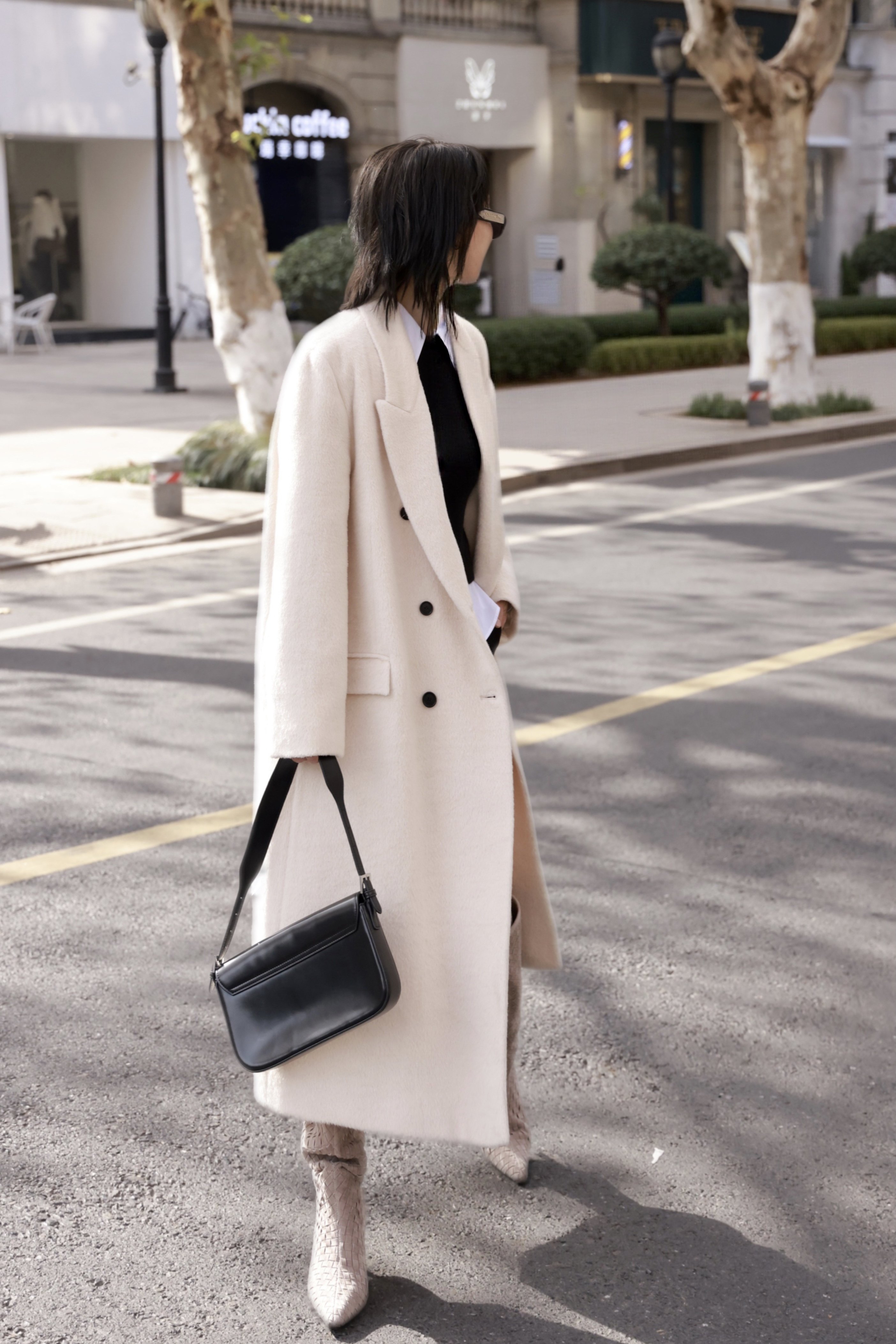 Le' Murmure冬季时尚羊反绒长筒靴堆堆设计慵懒随性 高跟拉长腿部比例