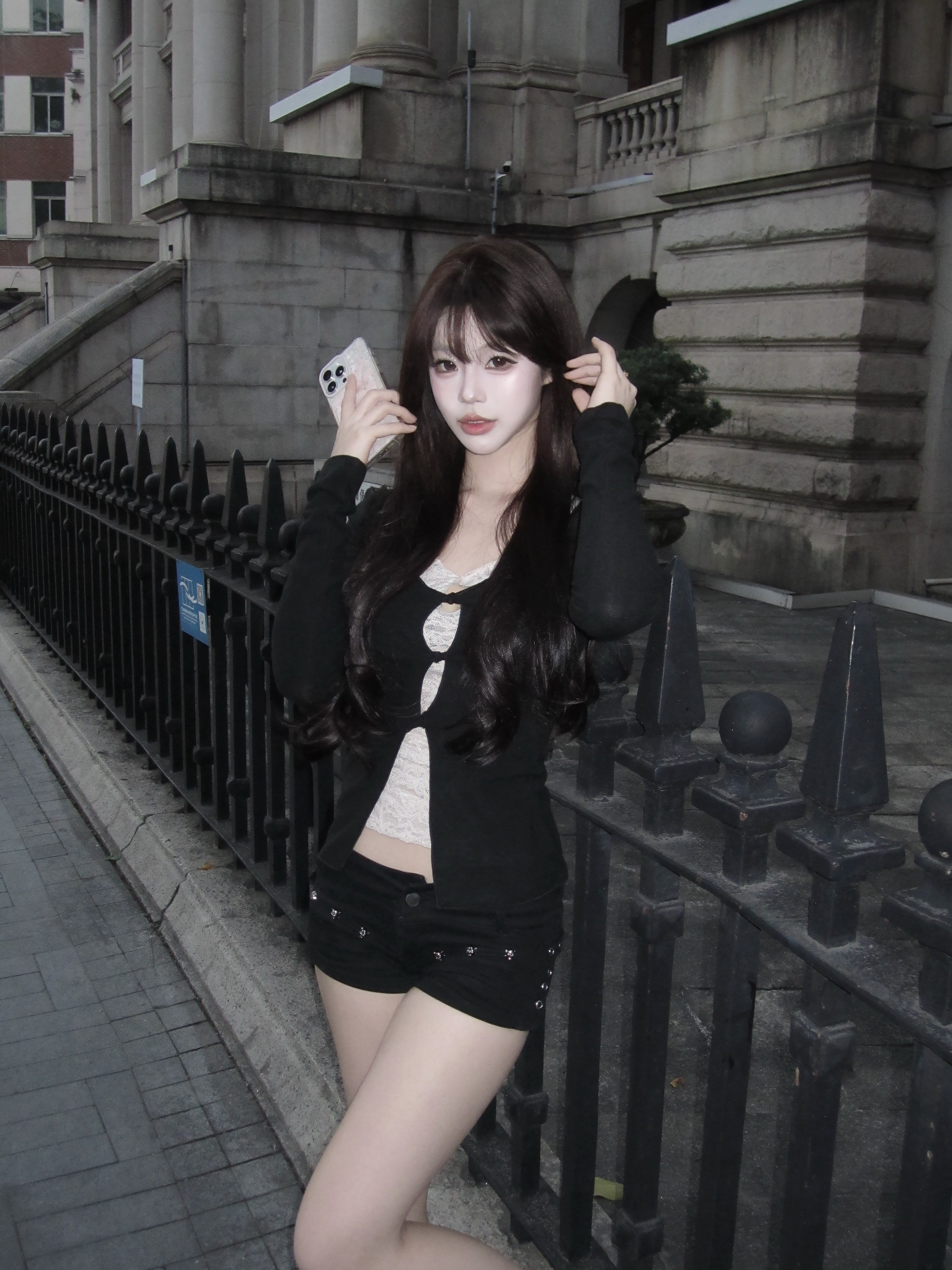 Tongiiuu洛可Betty假两件蕾丝针织衫 修身长袖显瘦百搭 内搭打底或单穿都时髦