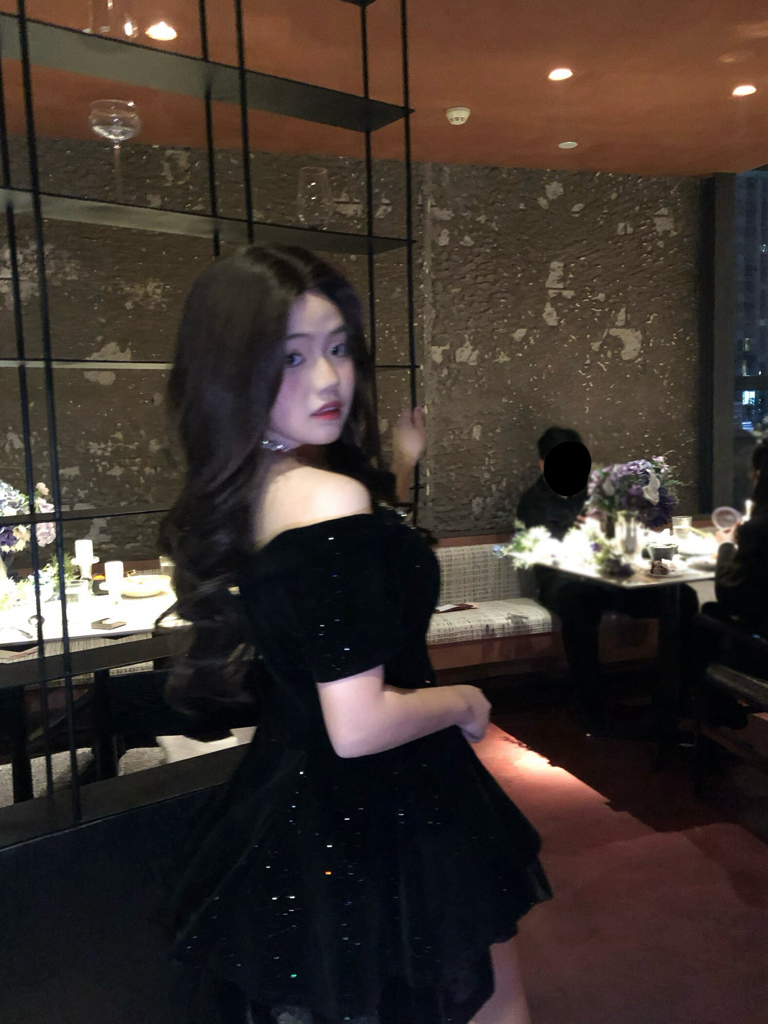 SYJ舒衣家微胖mm法式小黑裙 蓬蓬裙摆遮肉显瘦 收腰设计勾勒腰线生日礼服