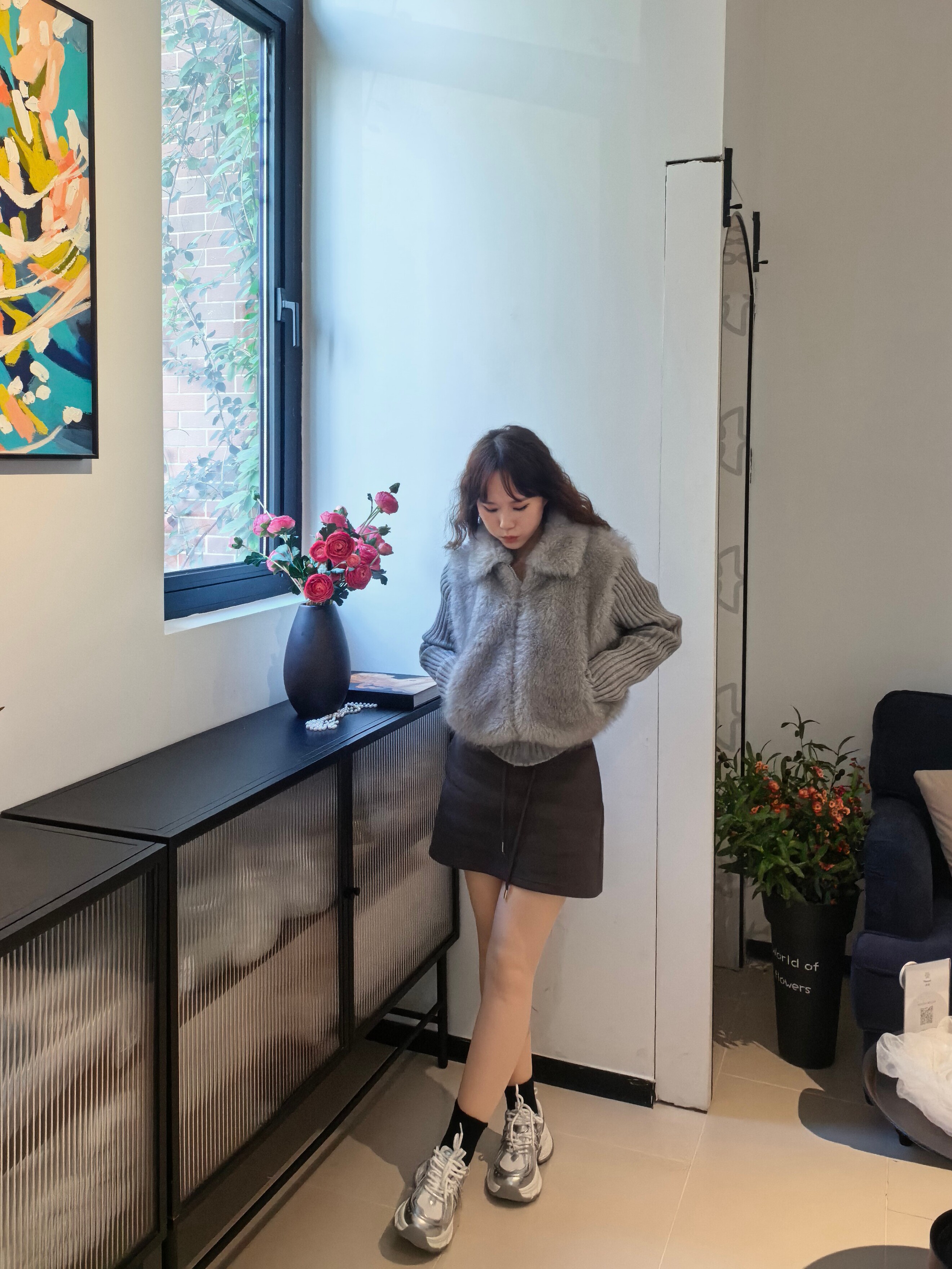 张凌赫同款百丽蓝鲸老爹鞋 灰色网面透气舒适 厚底增高拉长比例