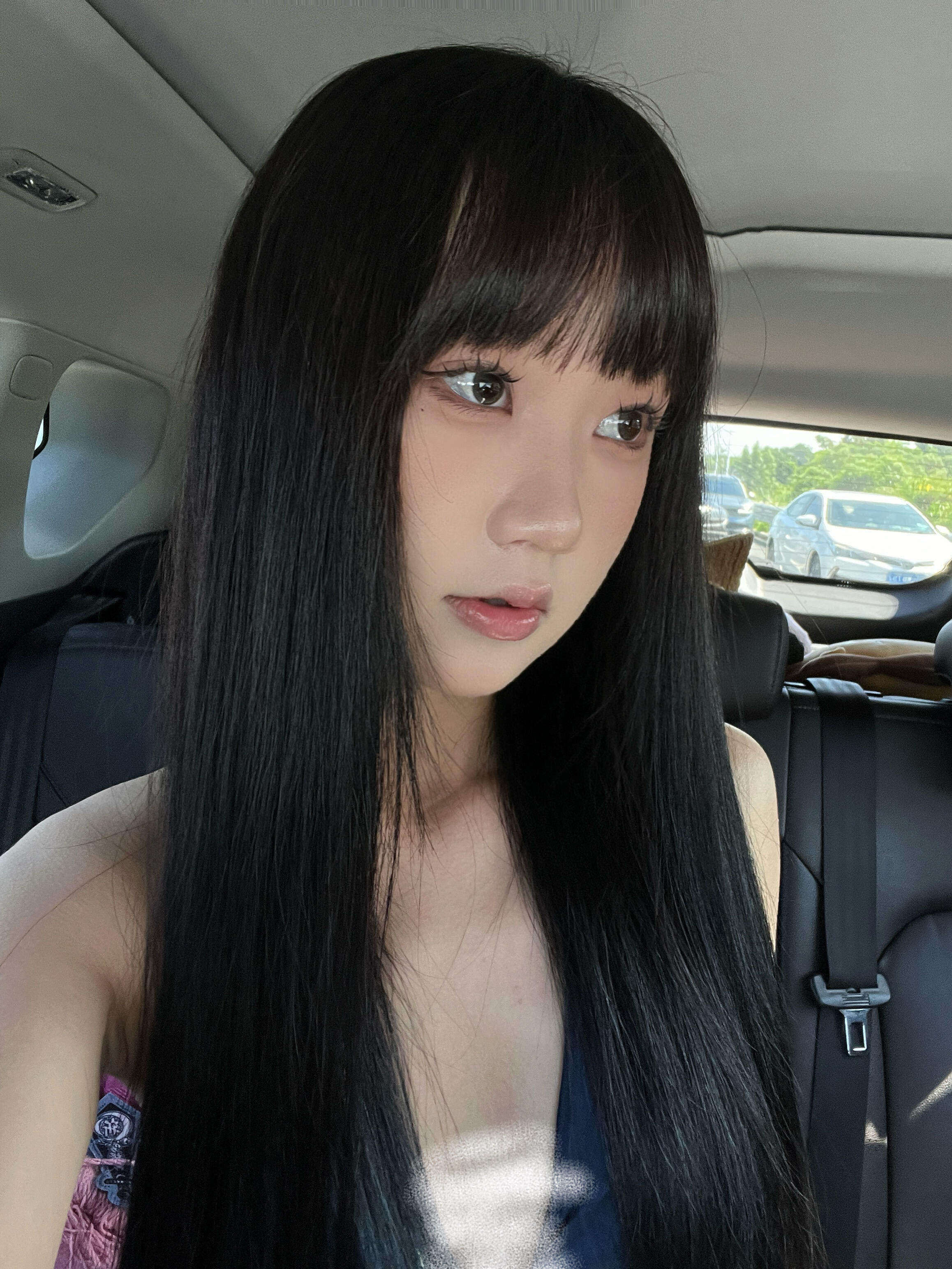 真我黑长直漫画齐刘海假发套 全真发整顶设计 自然隐形无痕贴合 长发飘逸顺滑