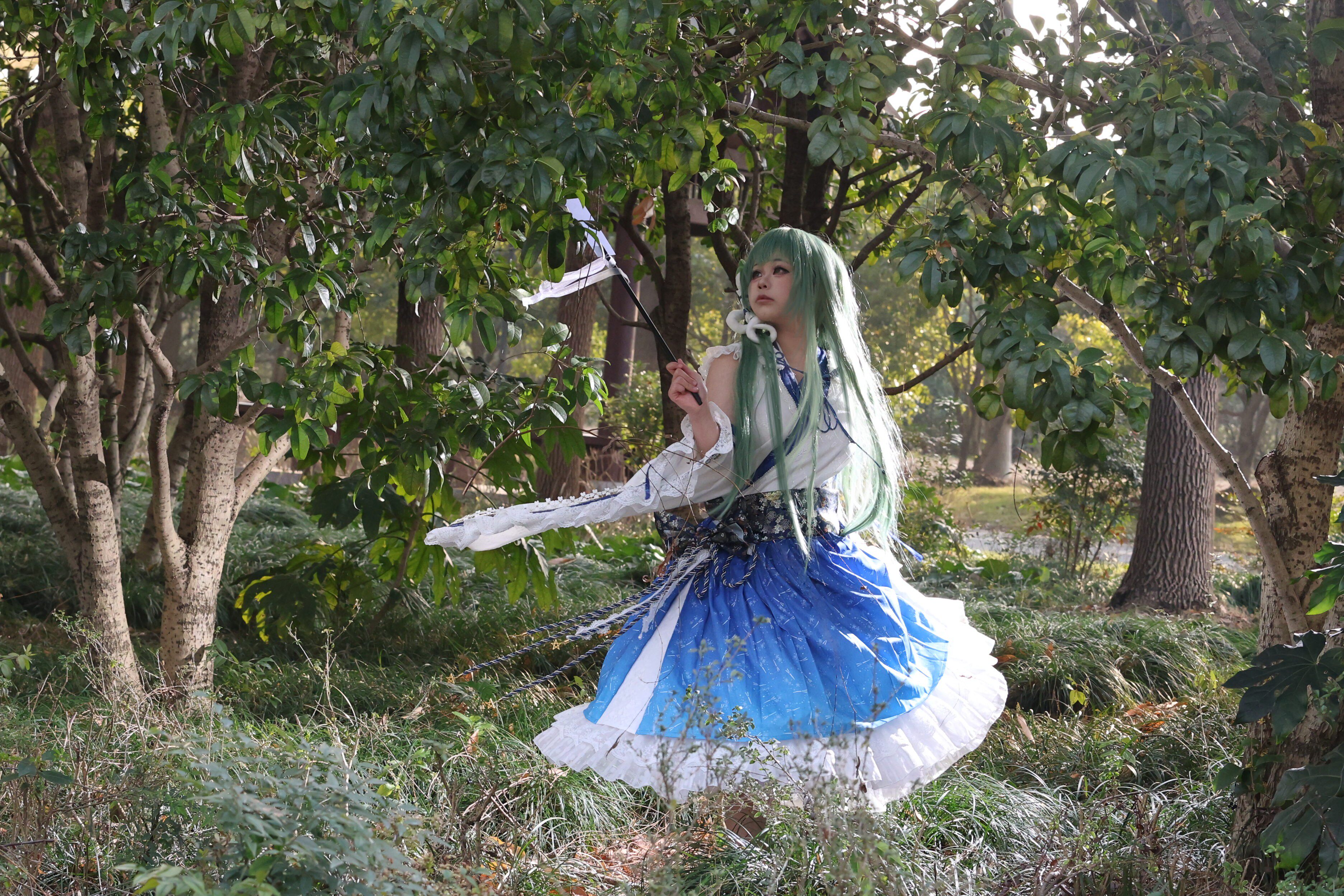 星雨魔法店　東方project 東風谷早苗　新品コスプレ衣装 現貨】星雨魔法店原創東方Project二設東風谷早苗cosplay巫女服