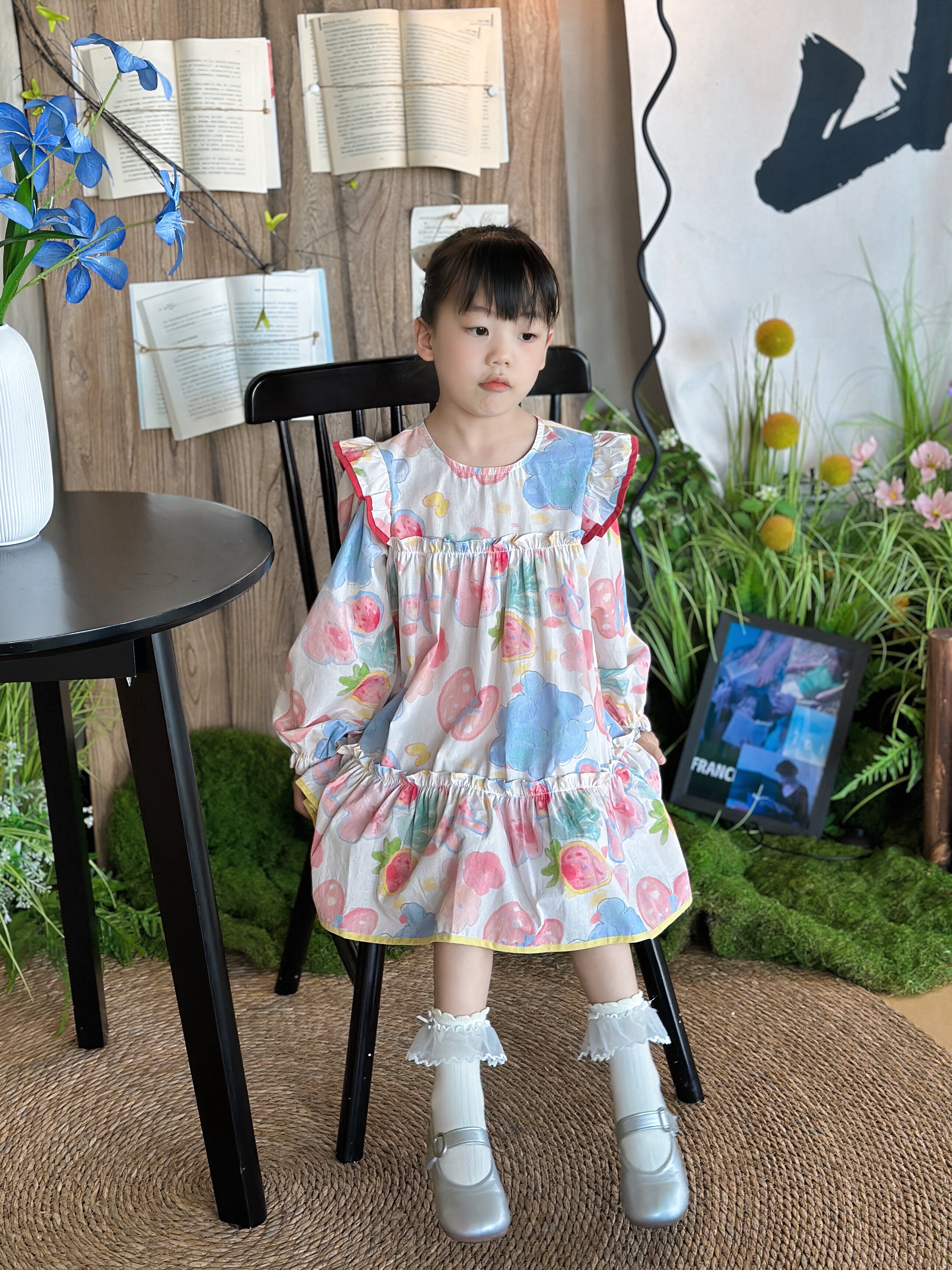 Customer photo for Blue-Pink Floral, 130cm