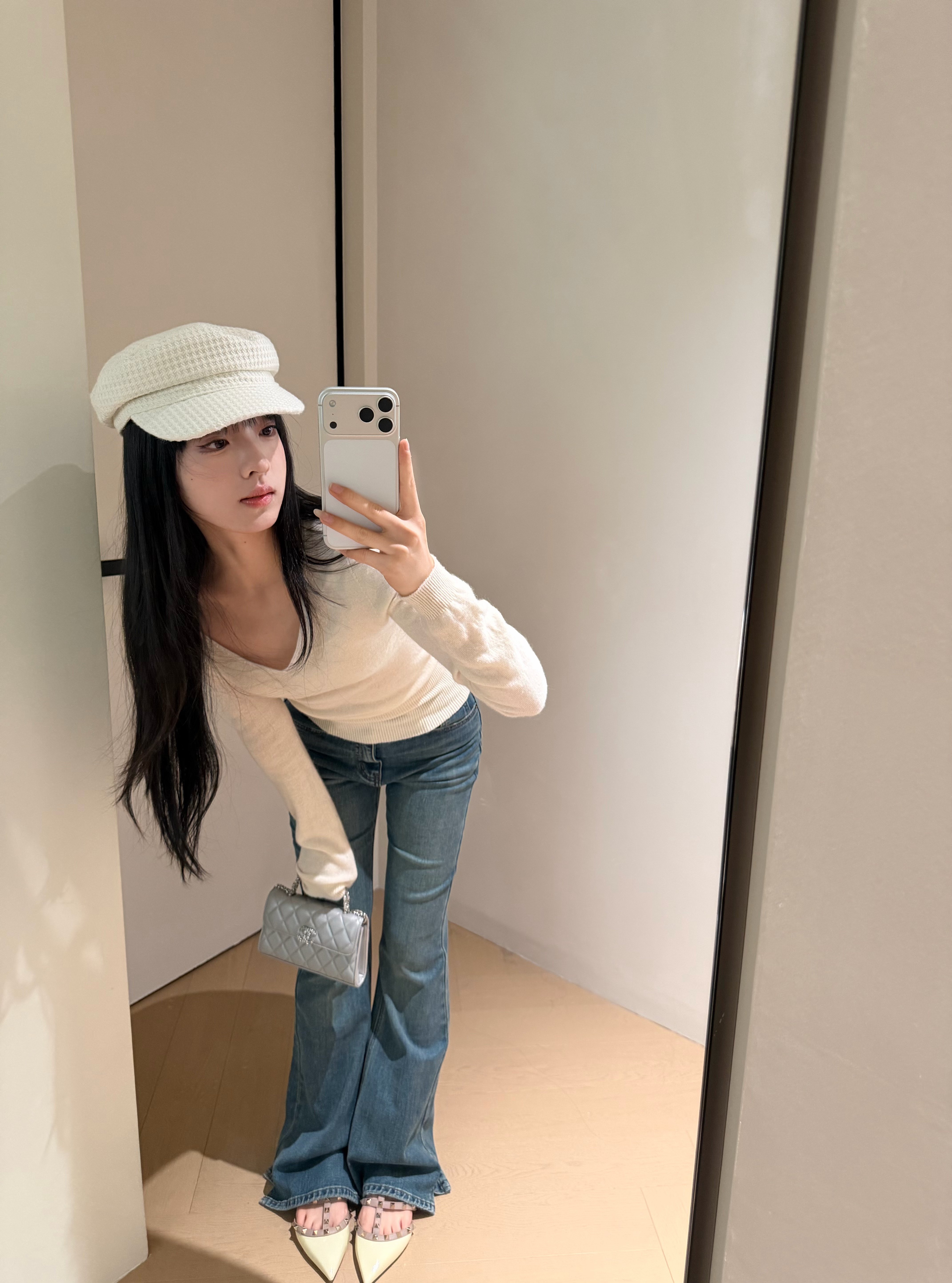 ABWLR秋冬复古微喇牛仔裤:高腰马蹄的显腿长神裤