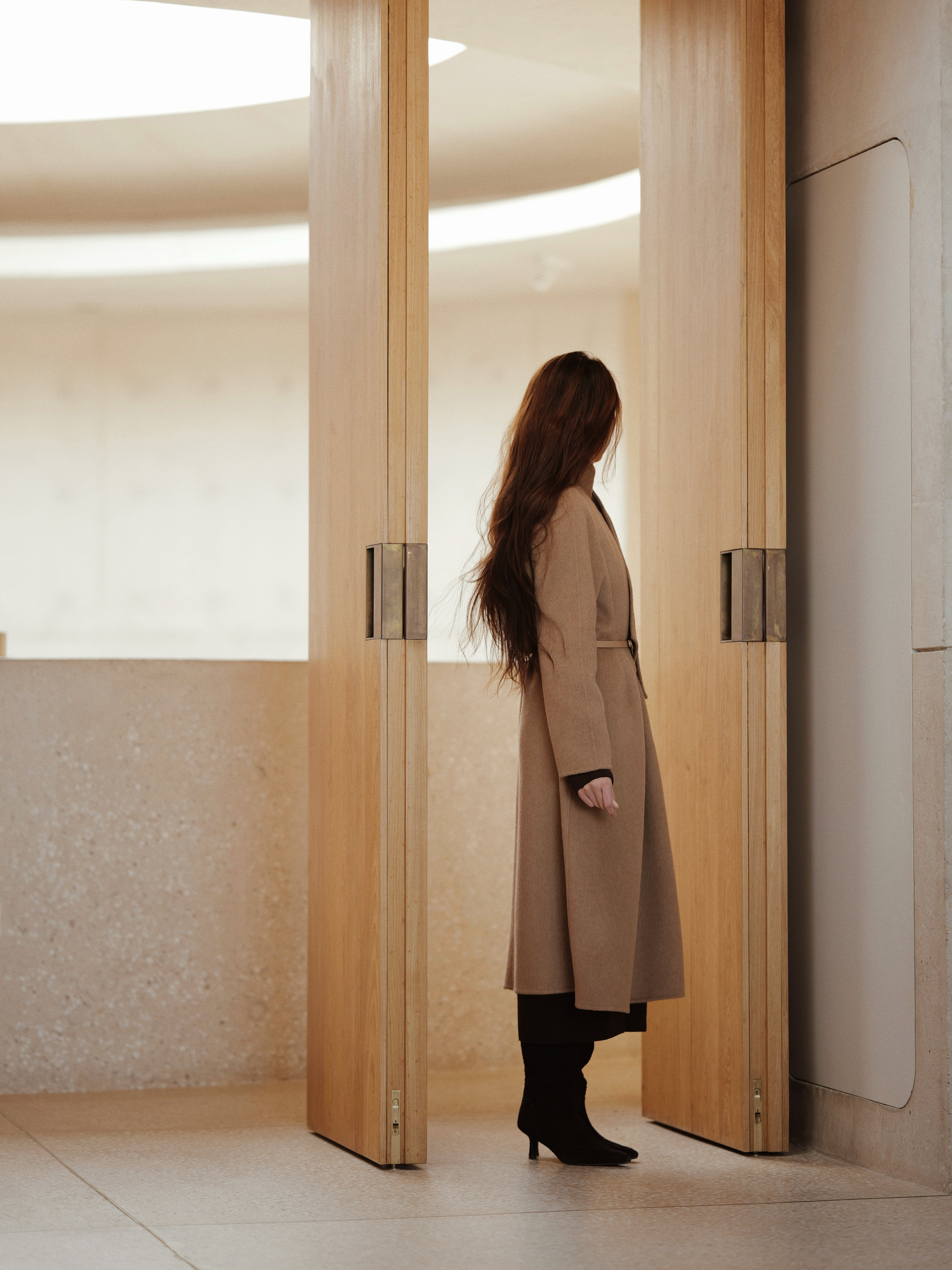 Le' Murmure冬季时尚羊反绒长筒靴堆堆设计慵懒随性 高跟拉长腿部比例