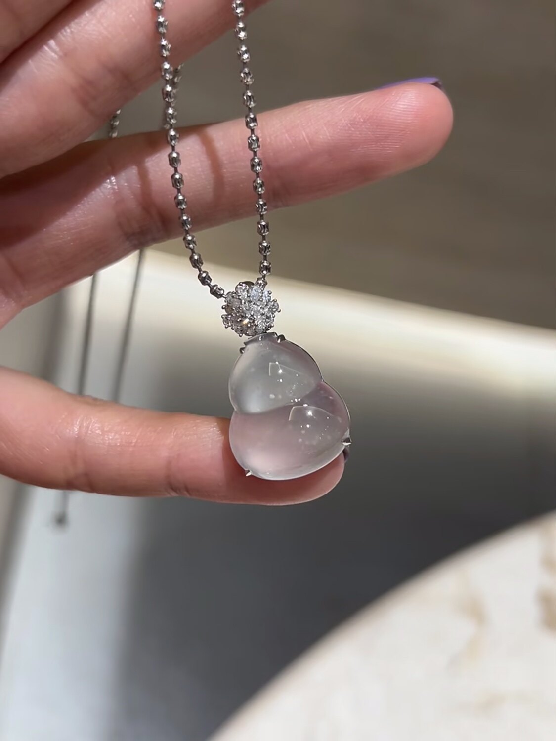天然冰種翡翠葉子吊墜18K金鑲嵌金鑲玉葉女式翡翠項鏈-Taobao-Tmall