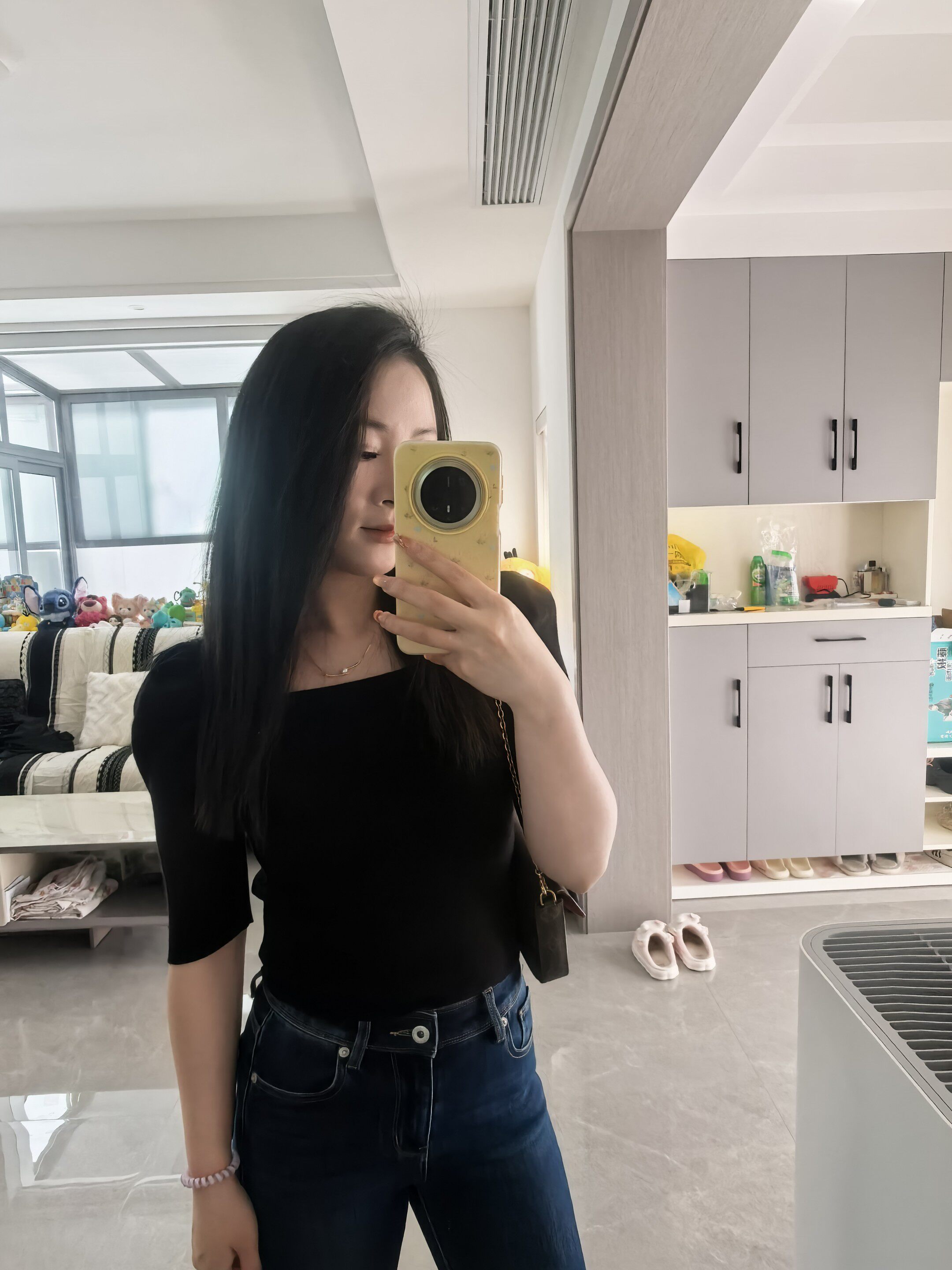 信购春季复古微喇叭牛仔裤 高腰四面弹紧身提臀 显瘦拉长比例 四季百搭配色