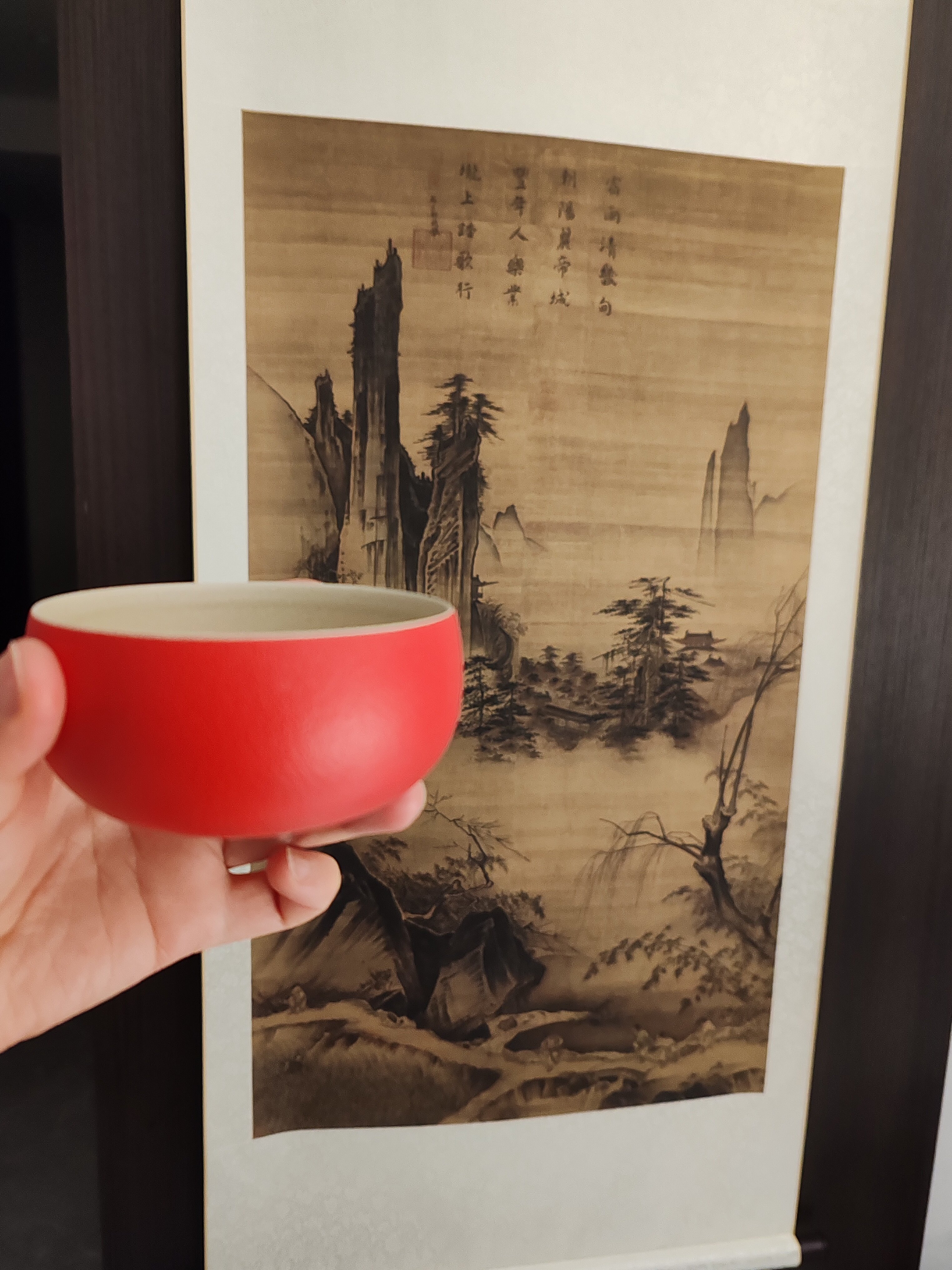 宋马远踏歌图轴绢本风景人物画国画真迹复制客厅玄关装饰画挂画-淘宝