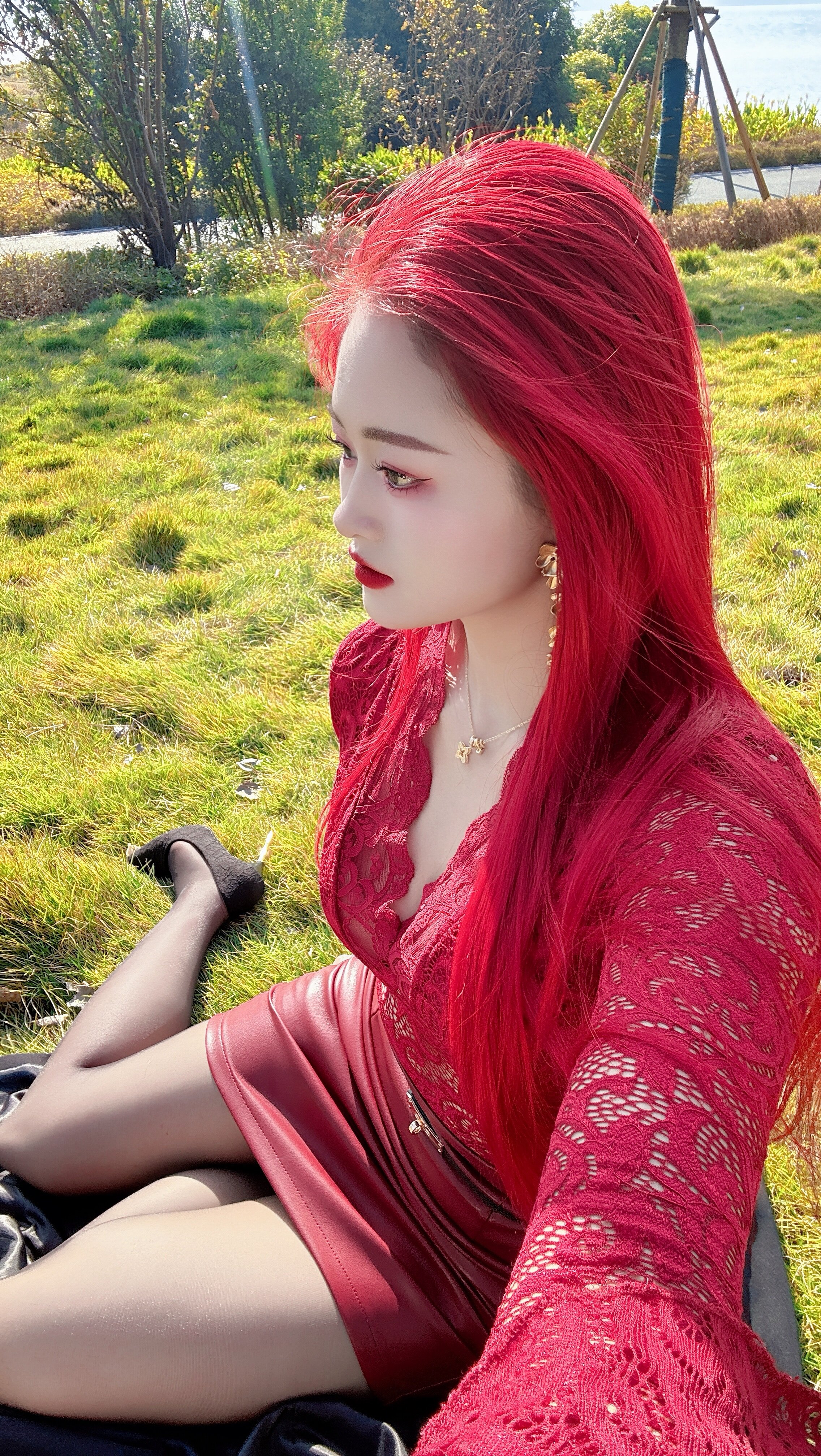 Young Girl Day韩系纯欲OL风 高腰显瘦PU皮包臀裙 中长款遮肉不压身高