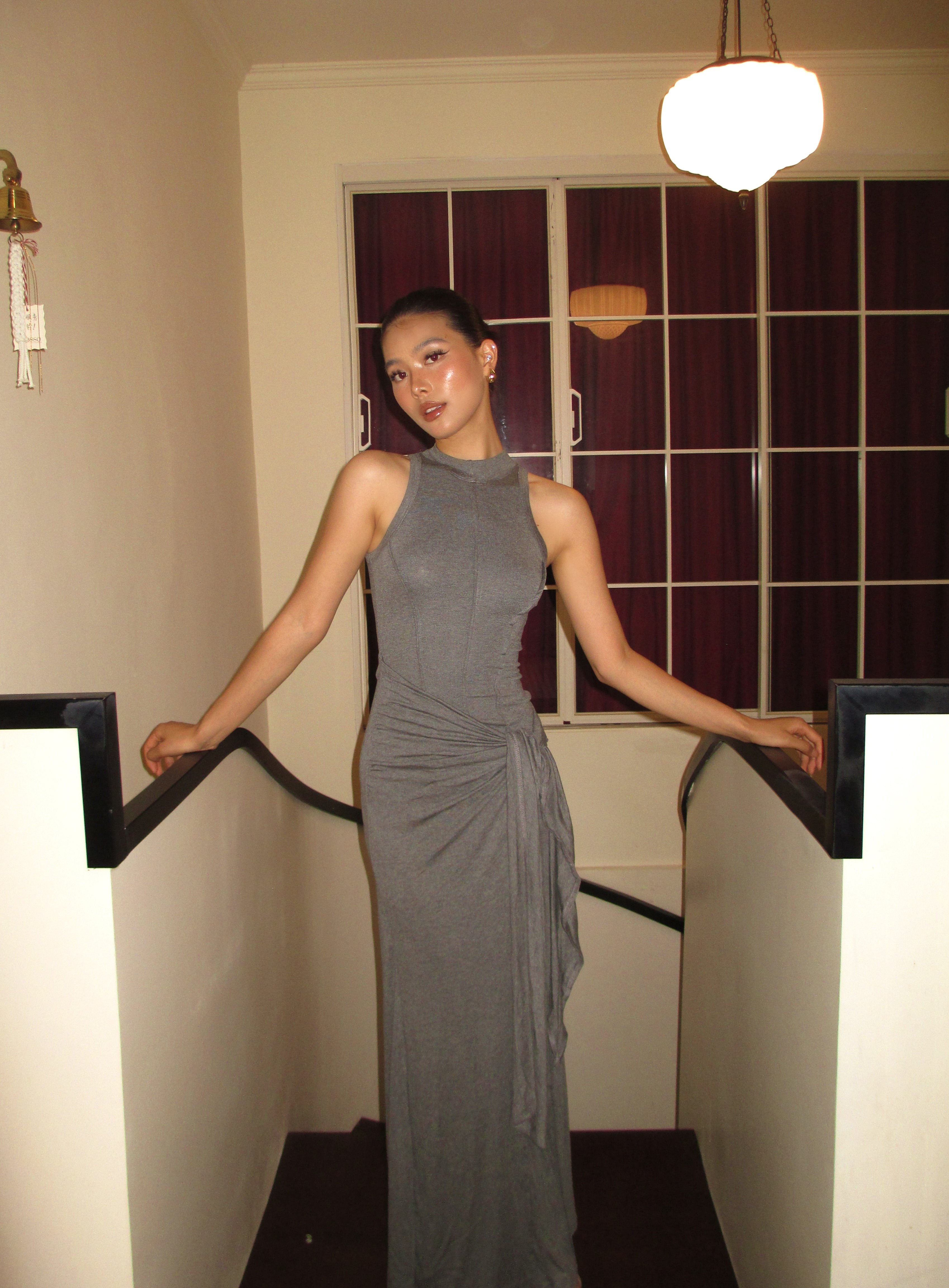 CYNR原创设计高级灰背心裙 莫代尔面料柔软亲肤 修身假两件设计层次感十足