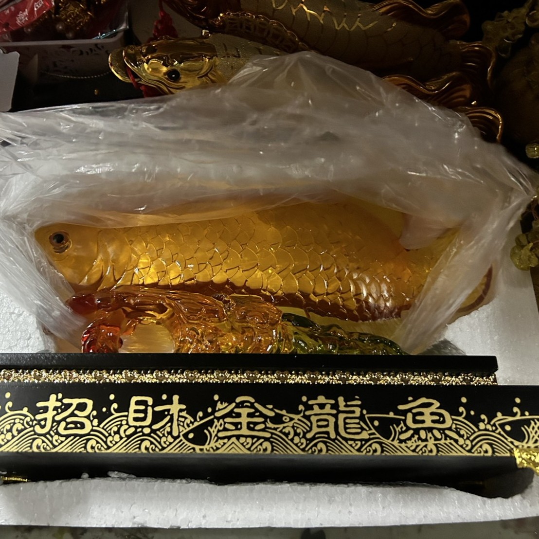 長さ360㎜】超迫力工芸品招財金龍魚116U8-132U1177