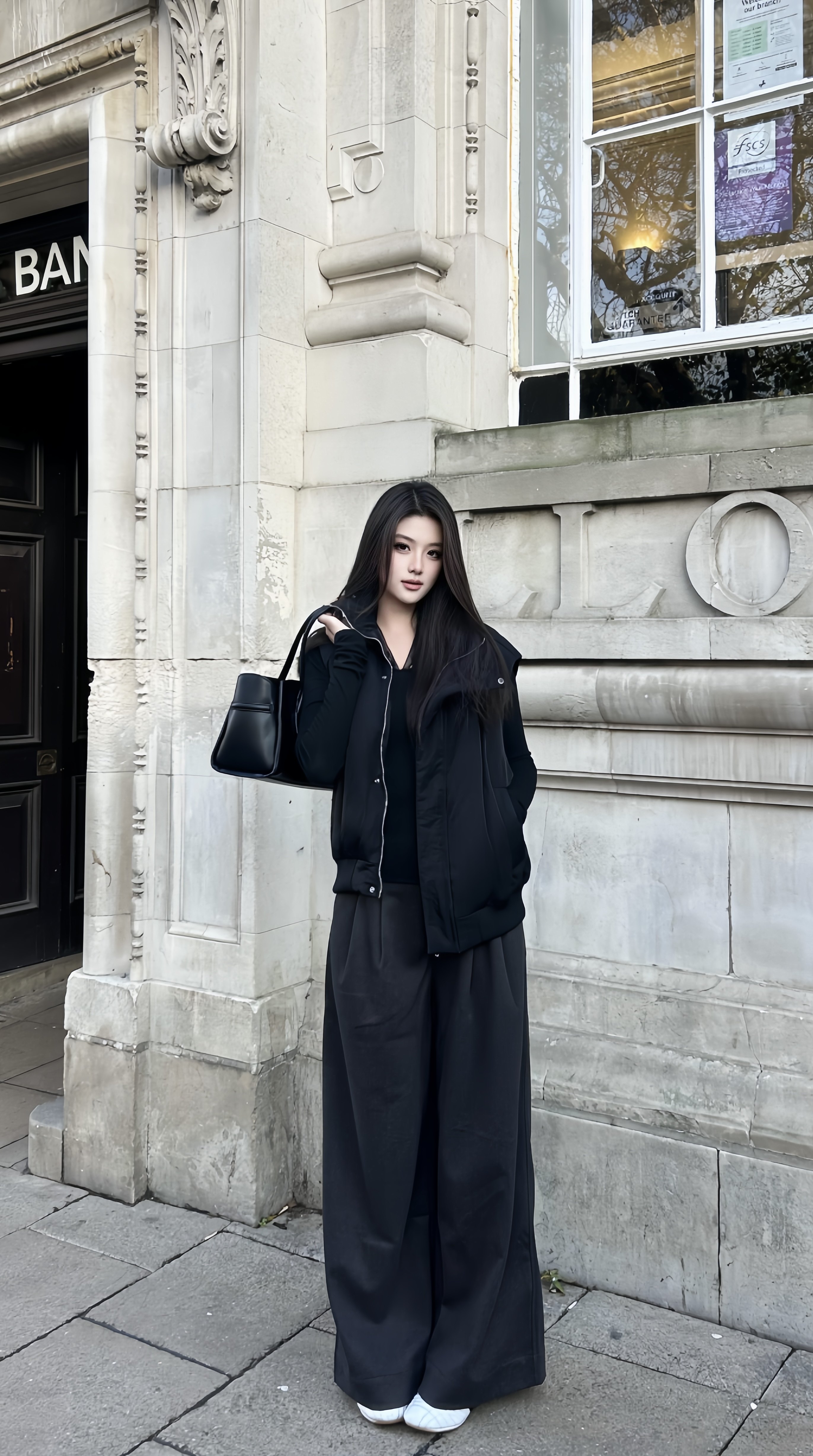 KENABSTUDIO春夏灰色阔腿西装裤 宽松垂感面料舒适有型