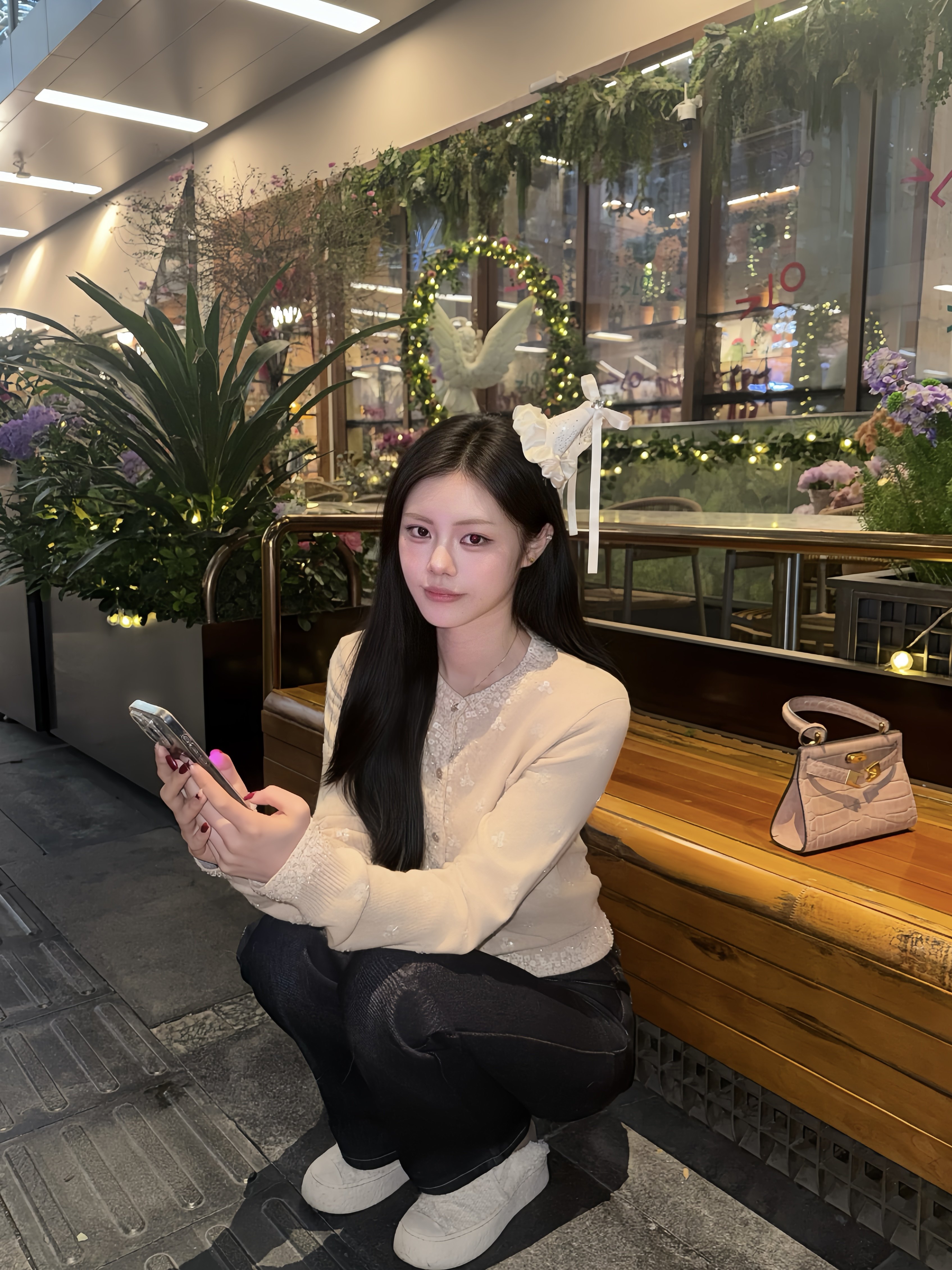 早安樊樊「矜贵感」千金套装 绵羊毛重工钉珠刺绣 针织背心+开衫两件套