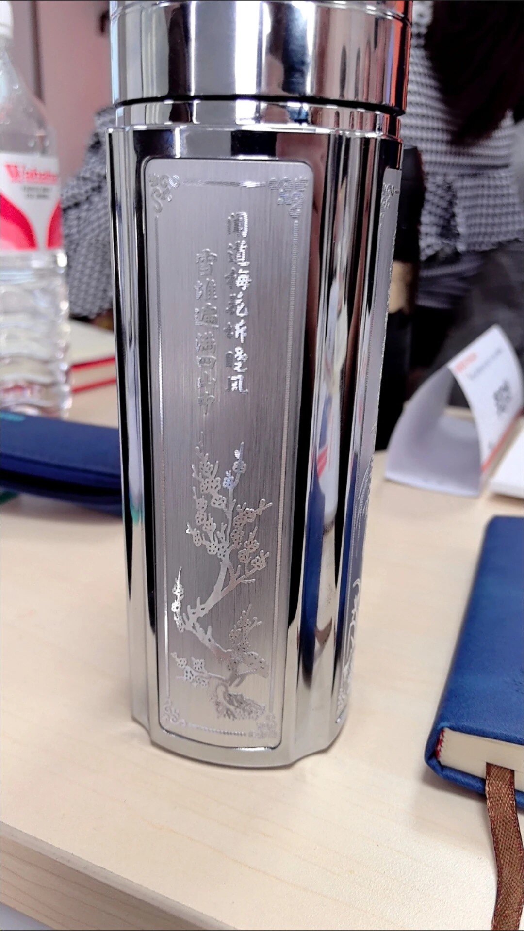銀盃子s999純銀內膽保溫杯足銀水杯梅蘭竹菊保健泡茶水杯男女定製