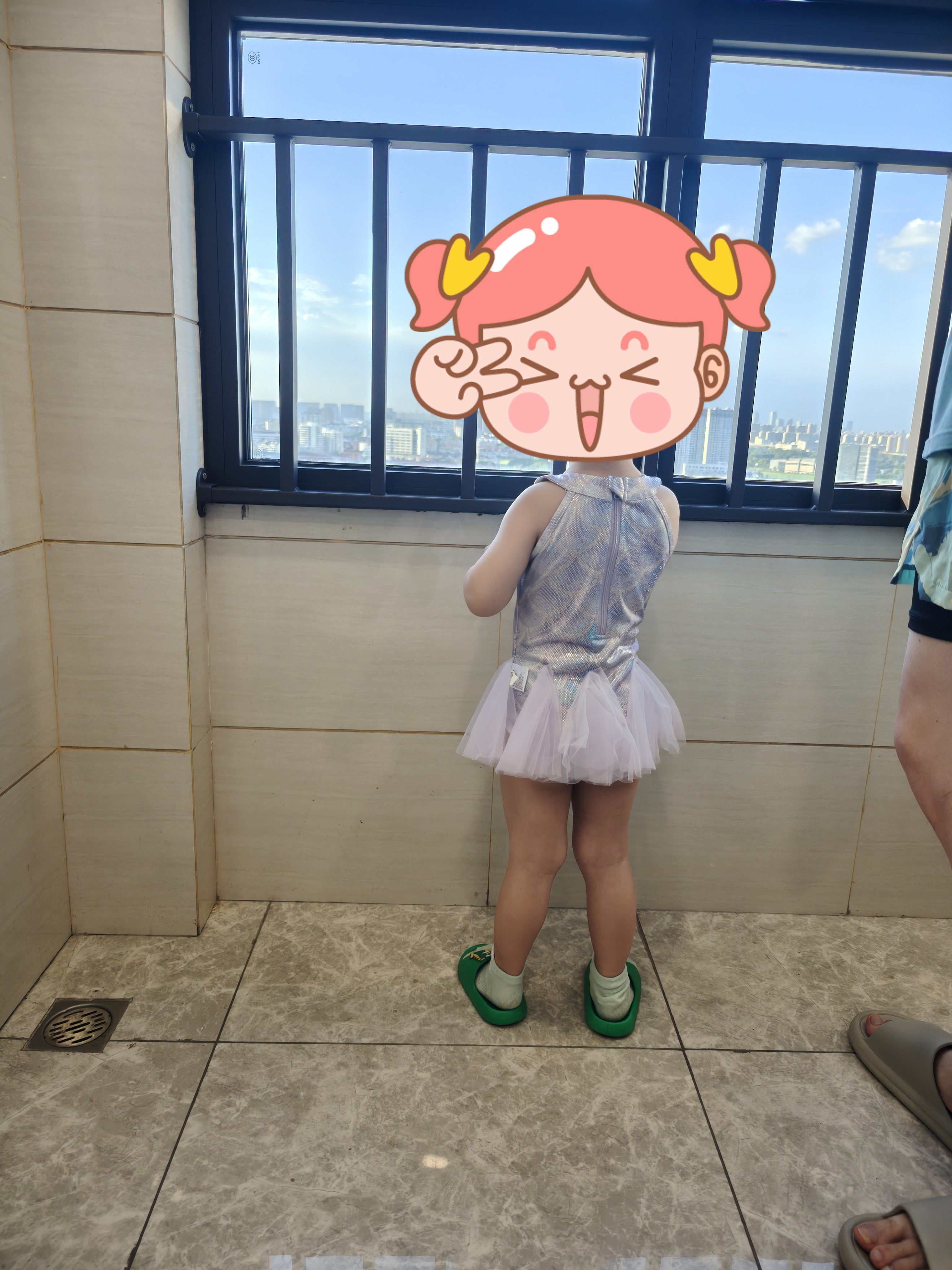 Customer photo for Light Purple Swimsuit (Cap Included), 100cm