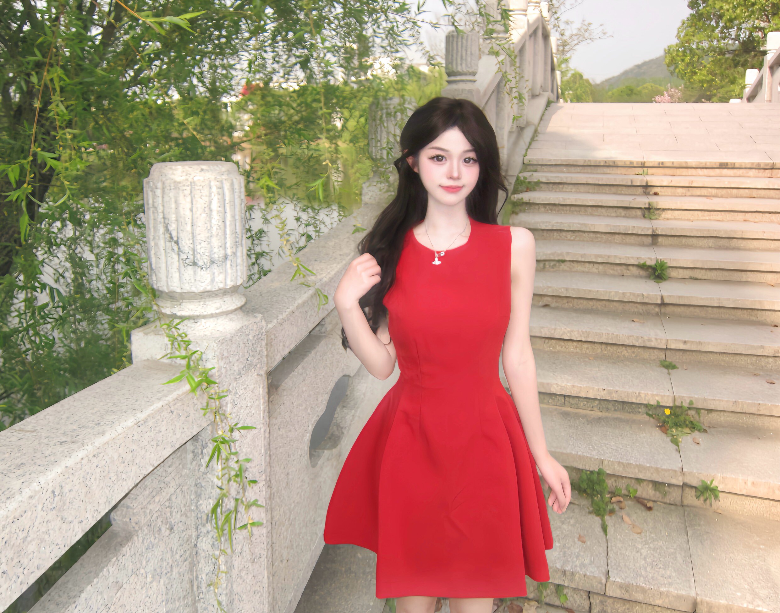 舒胡蕾夏日生日裙 法式无袖收腰设计 显瘦显高拉长比例 高级感气质满分