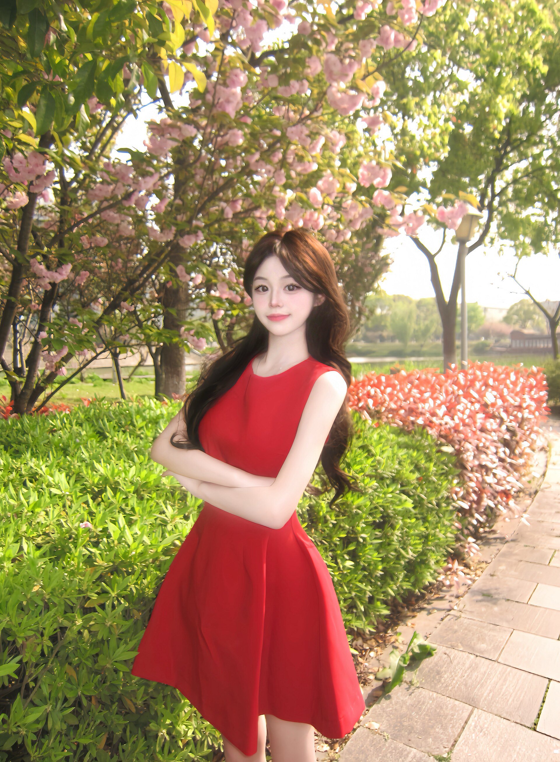 舒胡蕾夏日生日裙 法式无袖收腰设计 显瘦显高拉长比例 高级感气质满分