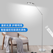 Eye protection floor lamp led Nordic ins wind living room bedroom bedside sofa lamp Creative reading net Red vertical table lamp