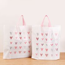 Pink heart series hand-held gift bags large and medium 3 models 25 plastic clothing bags gift packaging bags Wholesale