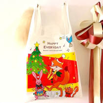 Flower name HE drawing book Christmas packaging bag plastic shopping bag supermarket handbag food bag holiday bag