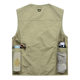 摄影马甲男户外钓鱼旅游登山背心v领宽松大码多袋工装男马夹薄款