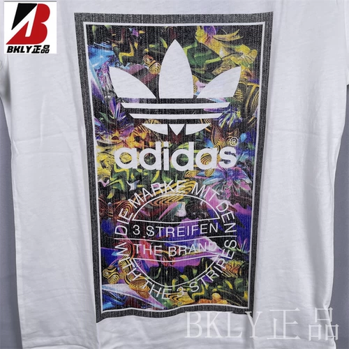 Adidas, спортивная хлопковая модная дышащая футболка для отдыха, для бега