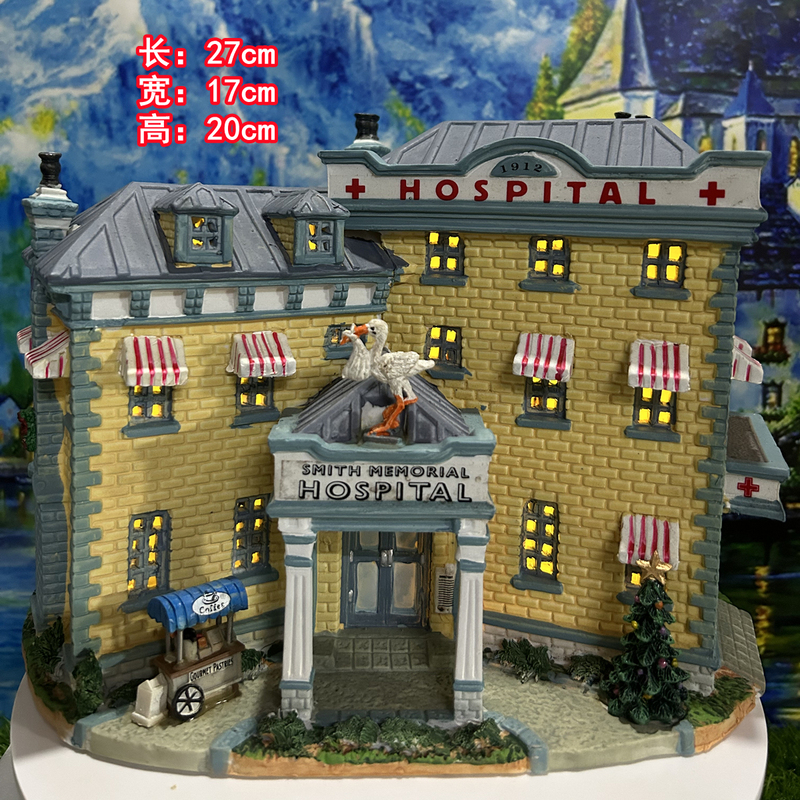 Hand-Painted Ceramic House Home Decoration Ornaments-Hospital