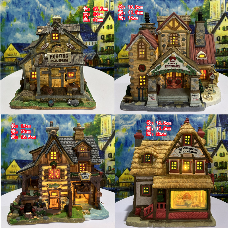 Foreign Trade Export Lemax Hand-Painted Ceramic House, Medieval Building Scene Decoration, Christmas Ornament Foreign Trade Export Lemax Hand-Painted Ceramic House, Medieval Building Scene Decoration, Christmas Ornament