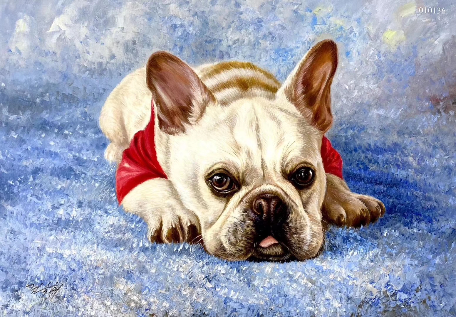 Pure Hand Painted Artisanal oil painting Painting Custom Animal Kitty Pet Pooch Photos to figure out making a tailor-made portrait