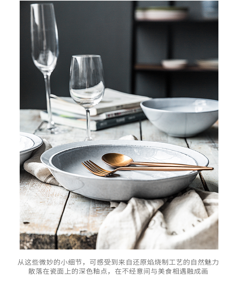 Porcelain soul ceramic household utensils, fruit salad bowl contracted creative Nordic deep bowl rainbow such as bowl bowl dish bowl